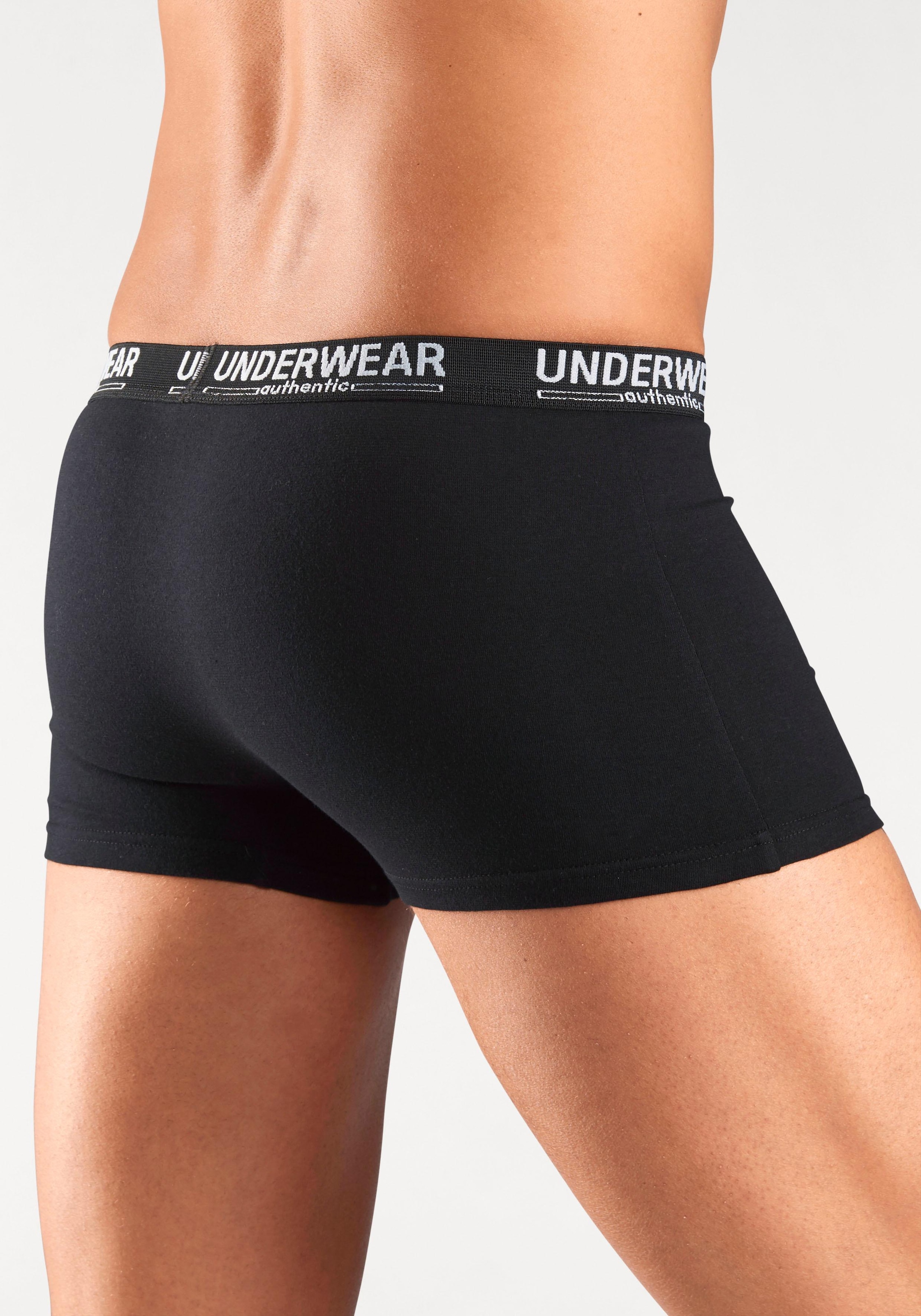 AUTHENTIC UNDERWEAR Boxer »Boxershorts für Herren«, (Packung, 4 St.), mit kontrastfarbenen Einsatz