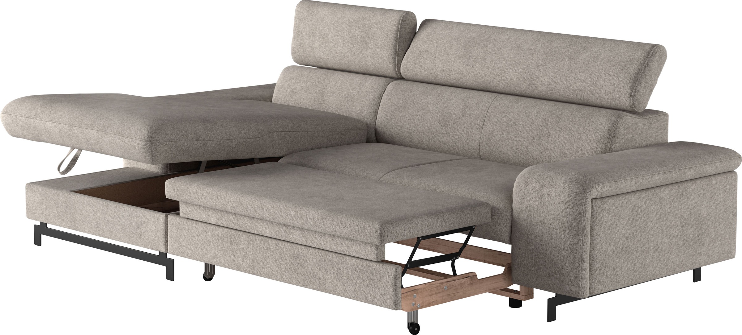 COTTA Ecksofa »Emma L-Form«, mit Kopfteilverstellung, wahlweise mit Bettfunktion & Bettkasten