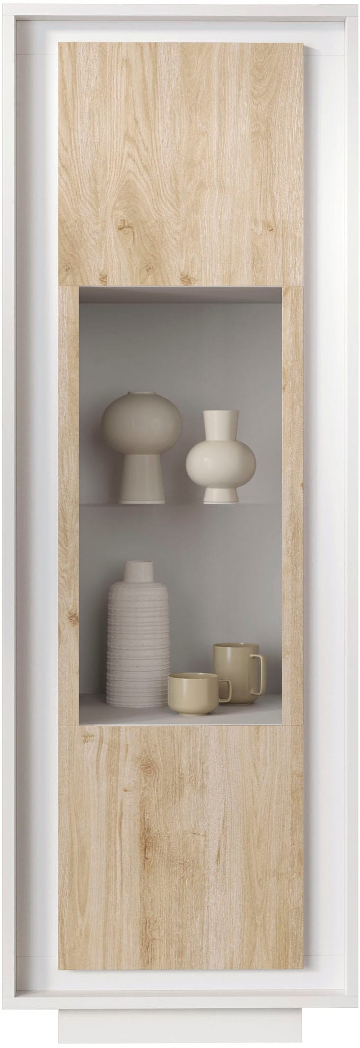 Home affaire Vitrine "Sky, B/H 67/197 cm, Vitrinenschrank/Standvitrine/Glasvitrine, 1 Tür" Softclosing, Korpus & Front 22 mm stark, Rahmen-Optik