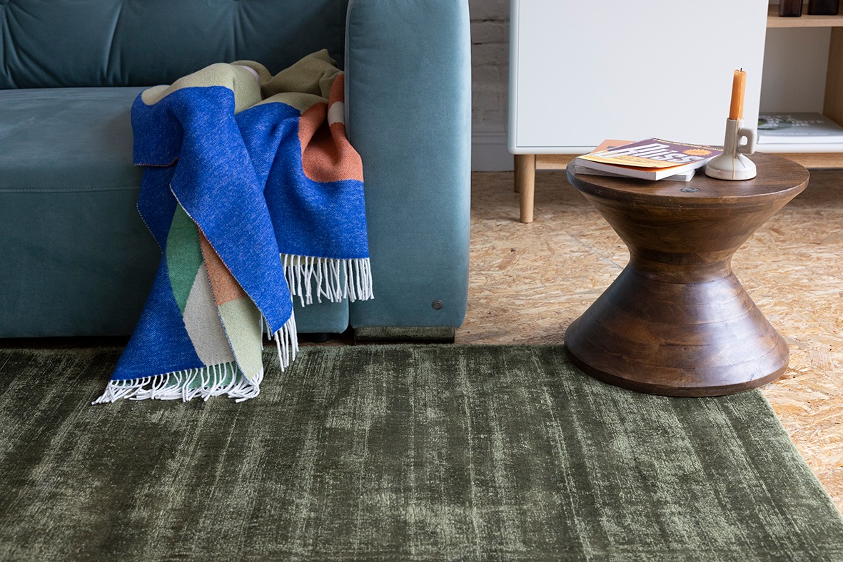 TOM TAILOR HOME Teppich »Shine uni«, rechteckig, 8 mm Höhe, Handweb Teppich, 100% Viskose, handgewebt, mit elegantem Schimmer