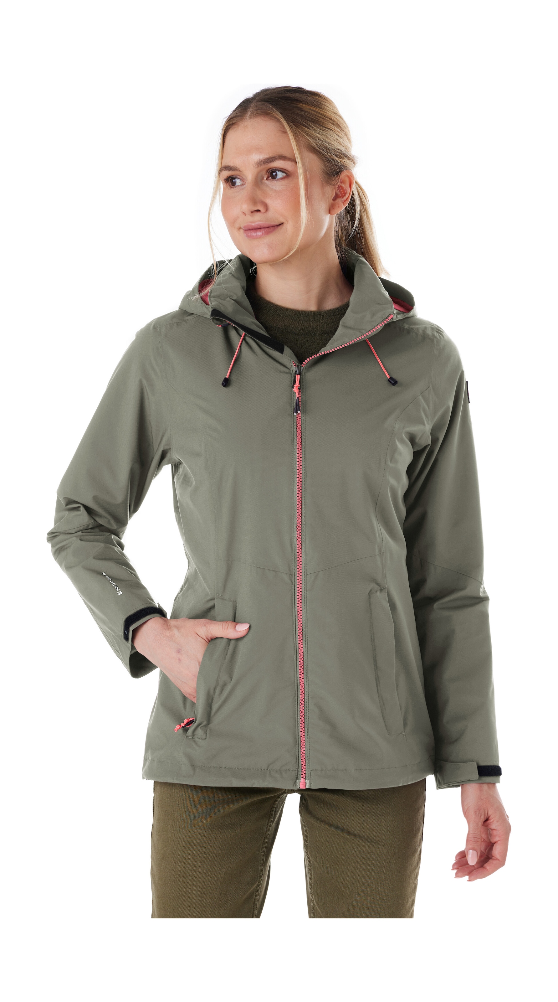 Killtec Outdoorjacke "Damen Regenjacke OOKS 1" Leichte, wasser- und winddichte Jacke, atmungsaktiv, abnehmbare Kapuze