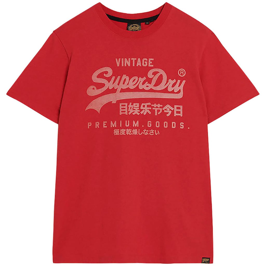 Superdry T-Shirt »Basic Shirt CLASSIC VL HERITAGE T SHIRT mit Logodruck«, (Klassische Passform mit Rundhalsausschnitt)