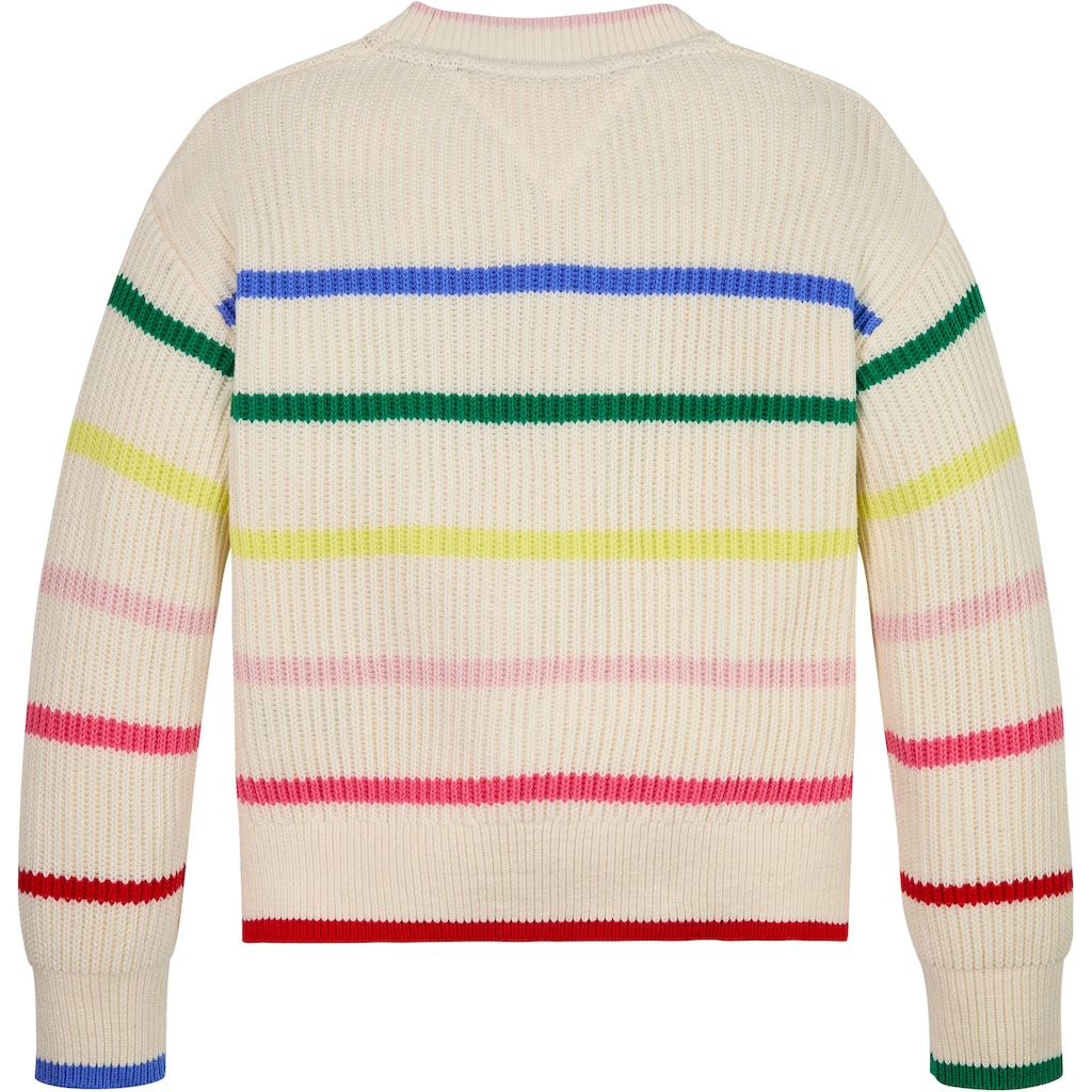 Tommy Hilfiger Strickpullover »MULTI STRIPE STRUCTURE CREW«