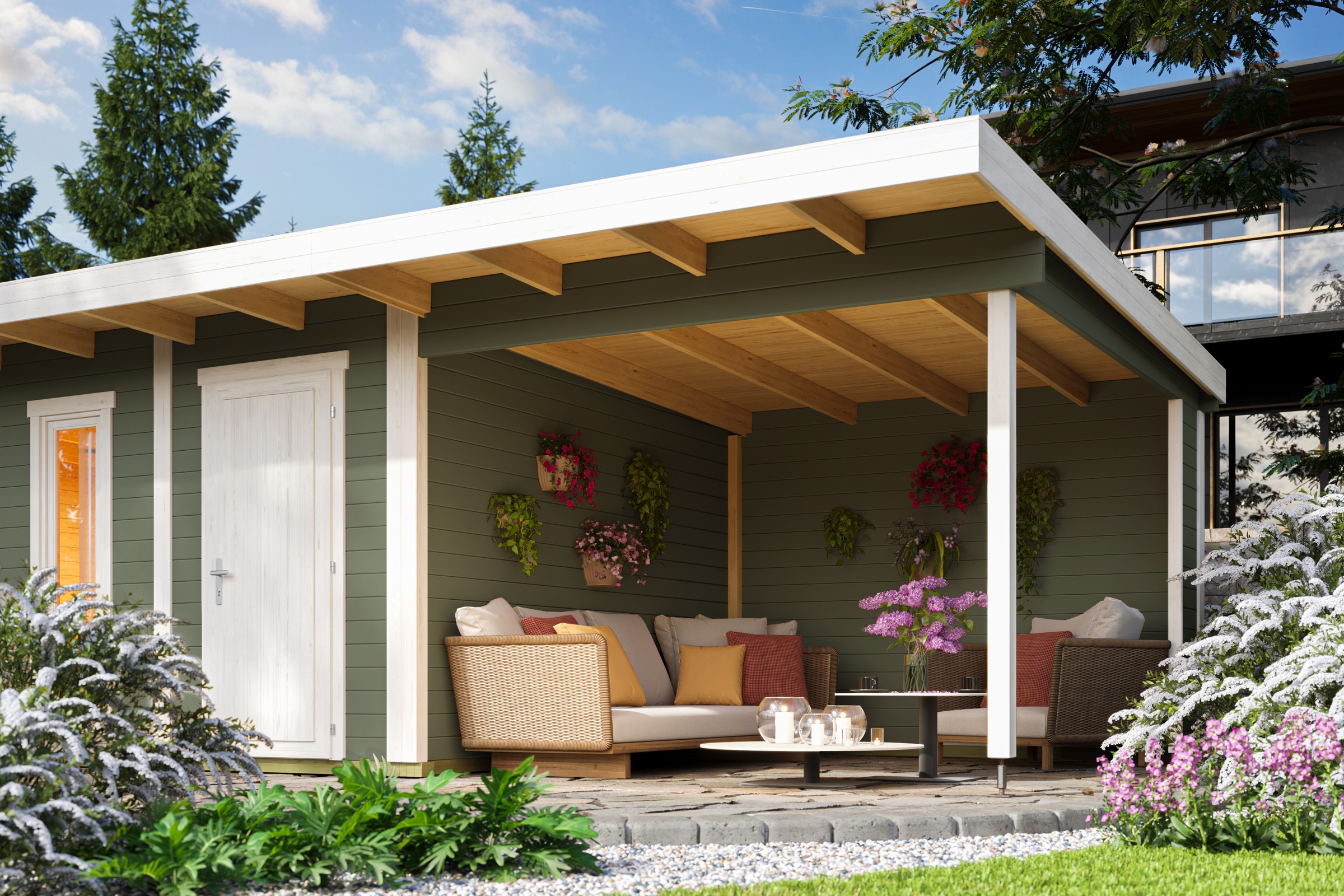 Nordic Holz Gartenhaus-Anbaudach "passend für SICILY", mit Rückwand günstig online kaufen