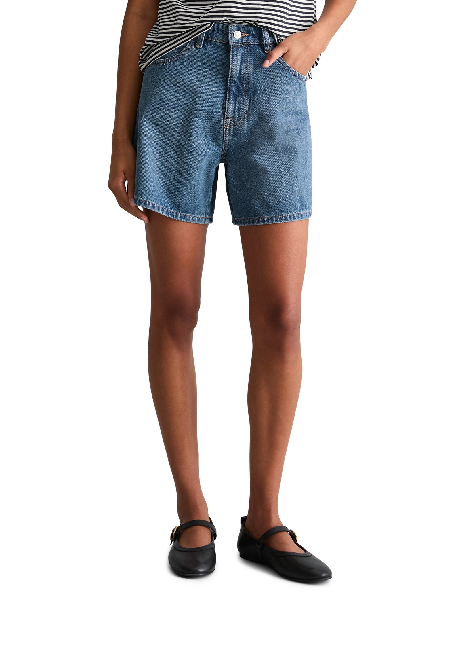 Marc OPolo DENIM Jeansshorts "Model Filda relaxed aus Rigid Denim" hohe Lei günstig online kaufen