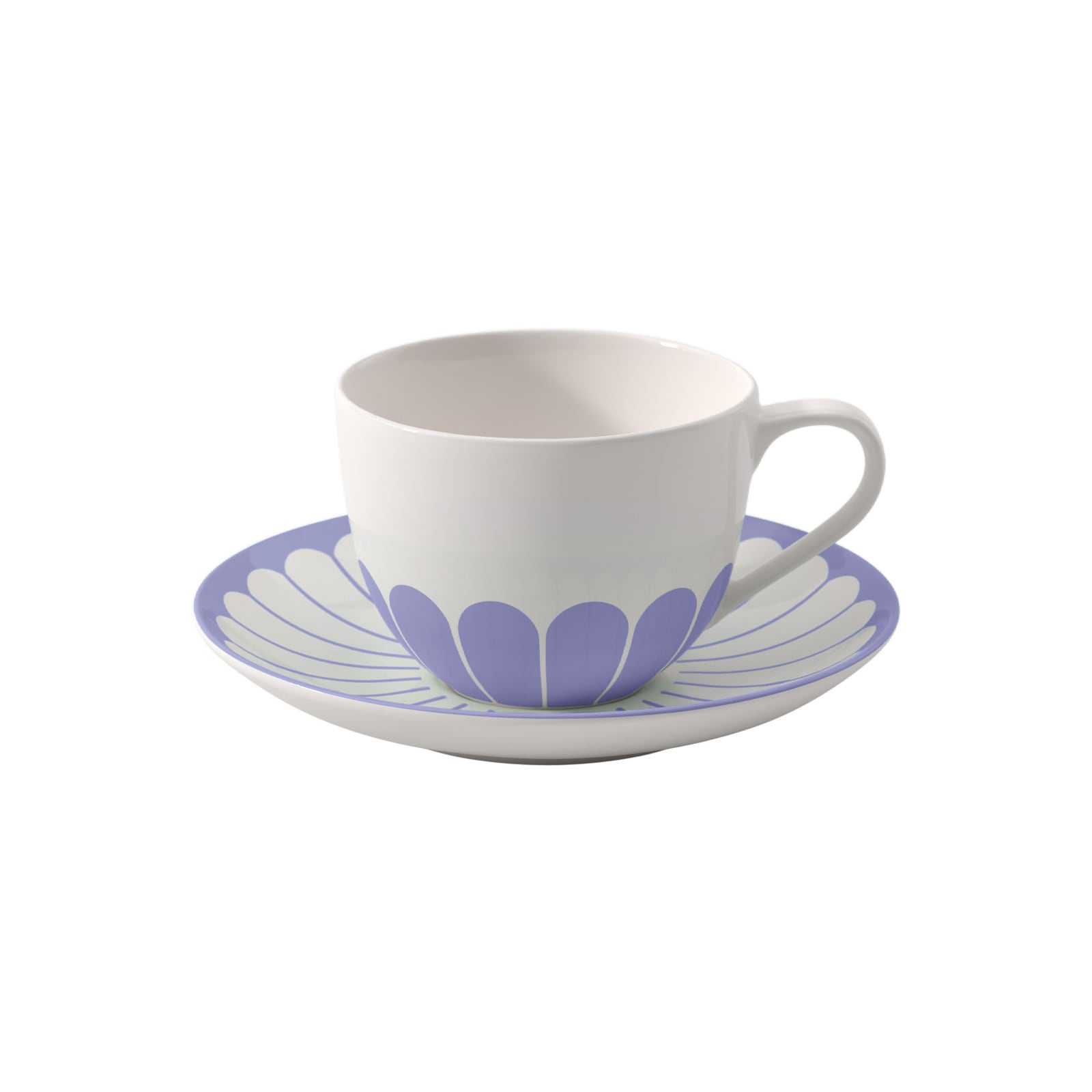 Villeroy & Boch Tasse "Cappuccinotasse mit Untertasse Fleur Couleur 300 ml" Spülmaschinenfest, Mikrowellensicher