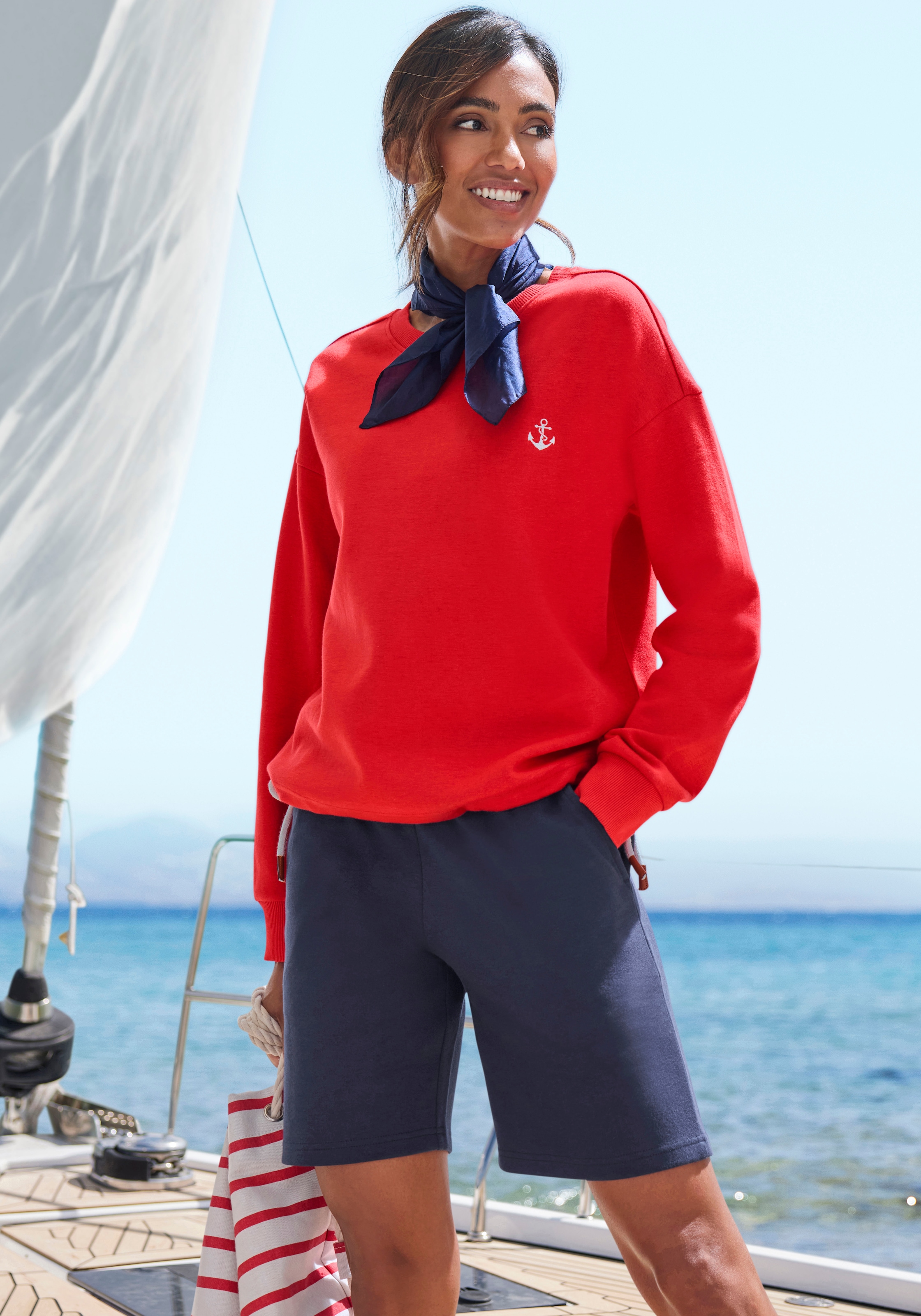 H.I.S Shorts, mit Kordelzug und Stickerei, Loungewear