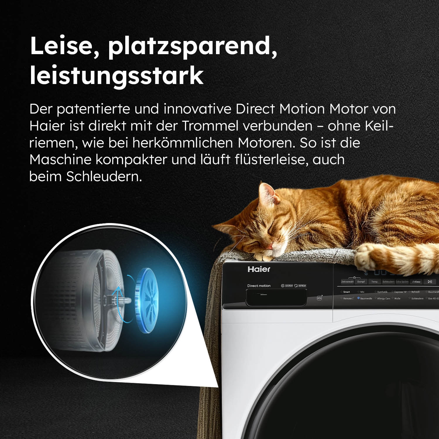 Haier Waschmaschine »HW80-B14959EU1«, 8 kg, 1400 U/min, 8 kg, 1400 U/min, Flüsterleiser Motor, Antibakterielle Technologie