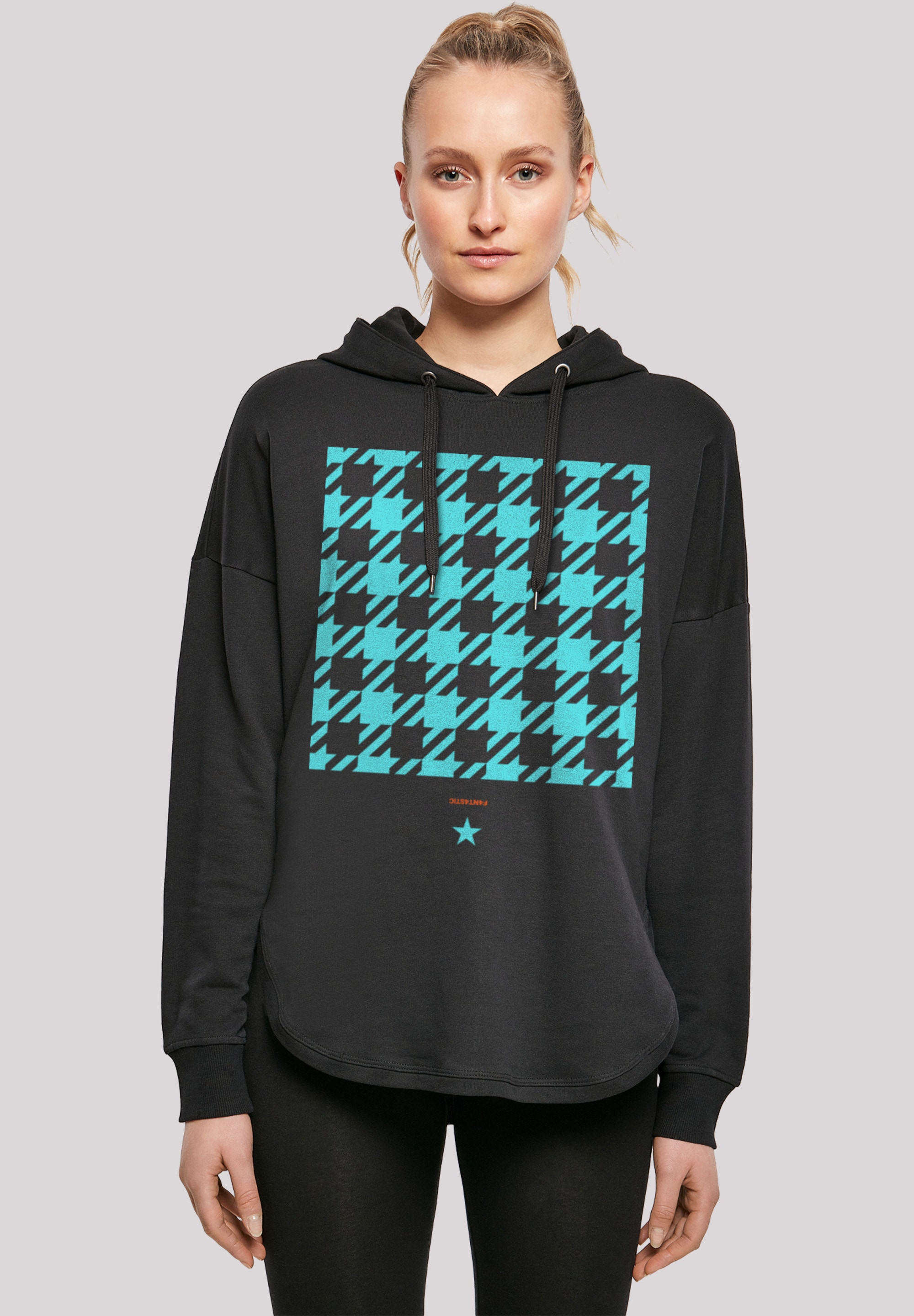 F4NT4STIC Kapuzenpullover »Hahnentritt Karo blau«, Print