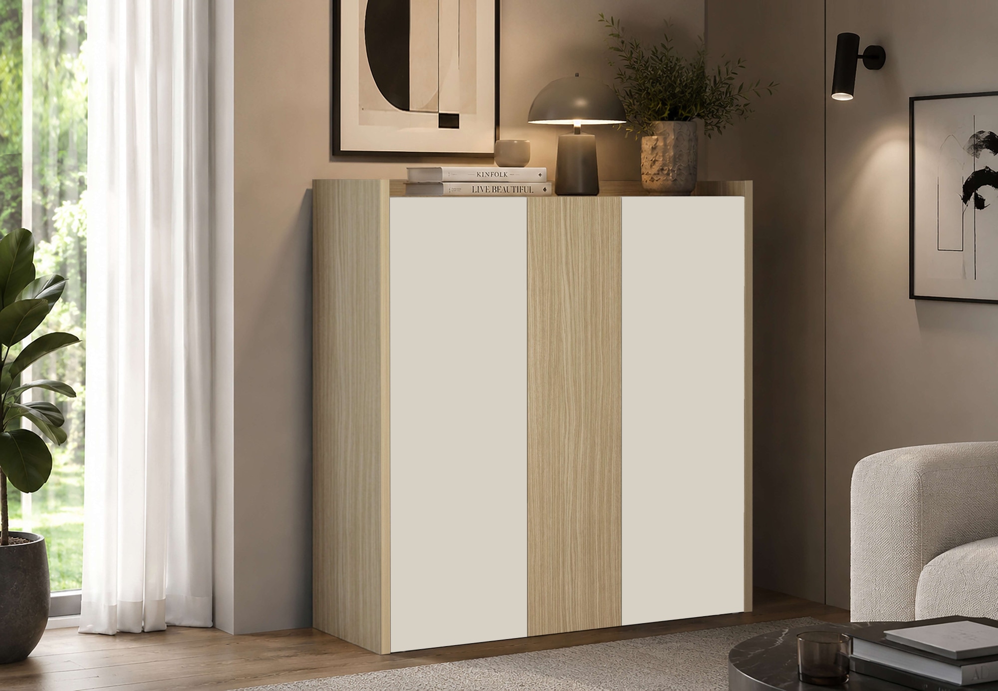 OTTO home Highboard »Highboard ALTEA, Kommode, Schrank, Kredenz« 1 Stk. tlg. Mit 3 Drehtüren, 6 Innenfächern, B.112,5 cm