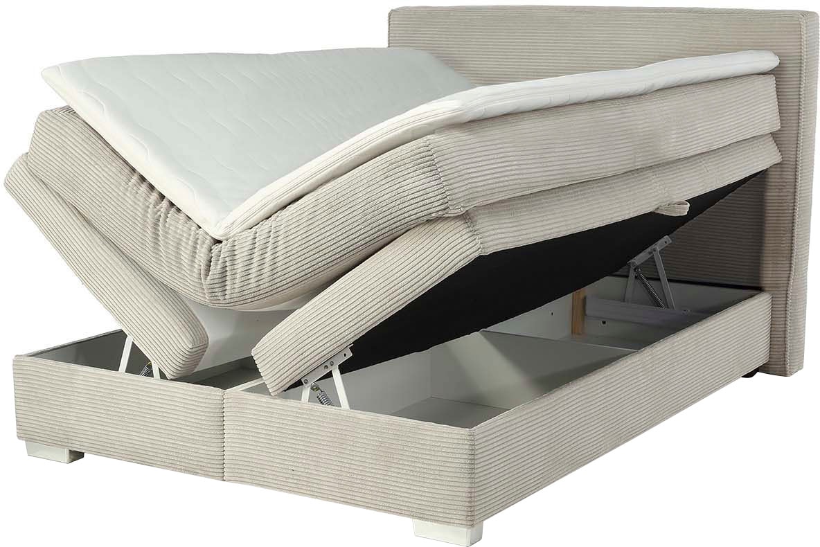 Jockenhöfer Gruppe Boxspringbett »Arabella, 2x 70er Boxen mit Stauraum«, Wende-Bonell-Federkern-Matratze (H2/H3), inkl. Topper