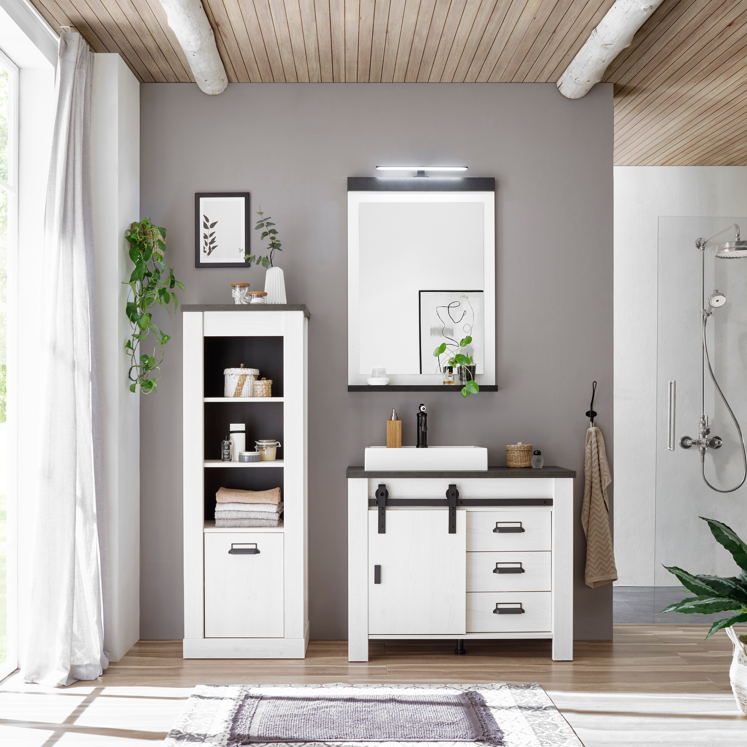 Home affaire Badmöbel-Set "SHERWOOD, Bad im modernen Design, 3-teiliges Bad günstig online kaufen