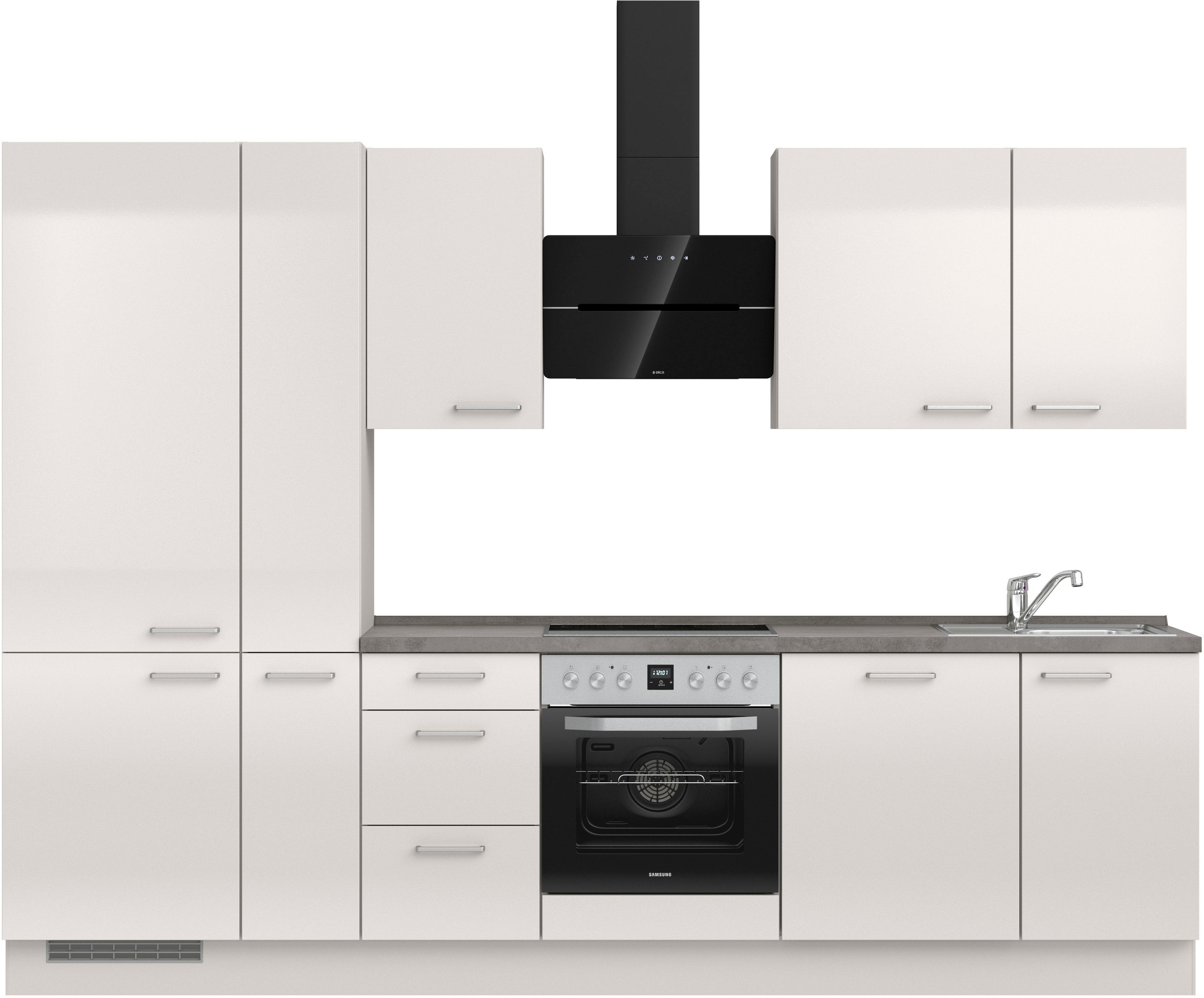 nobilia ""Flash II", NEU: individuell anpassbar mit gratis Profi-Beratung" vormontiert, Breite 300 cm, Ausrichtung wählbar, wahlw. mit E-Geräten