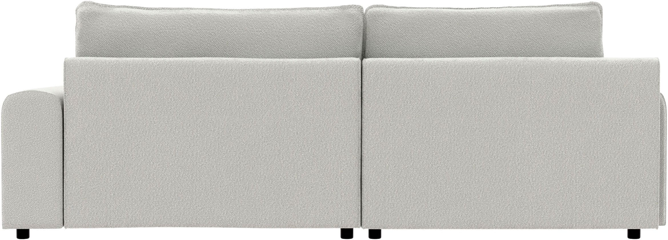 TRENDMANUFAKTUR Ecksofa »Fordon, Schlafsofa mit Bettkasten, Couch in L-Form, Breite 250 cm«, in Struktur fein LEO, haustierfreundlich, wollweiß, Recamiere links
