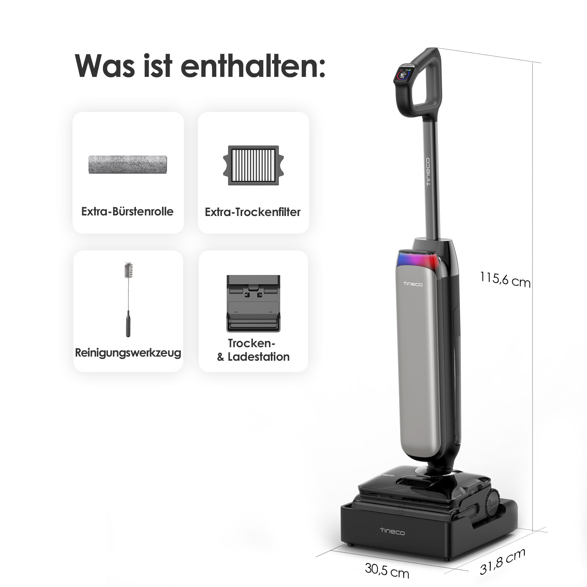 Tineco Nass-Trocken-Sauger »FLOOR ONE S9 Artist Steam Pro, Dampfreiniger mit 160°C Dampfreinigung« 22kPA Saugleistung, Selbstantrieb, 90 Minuten