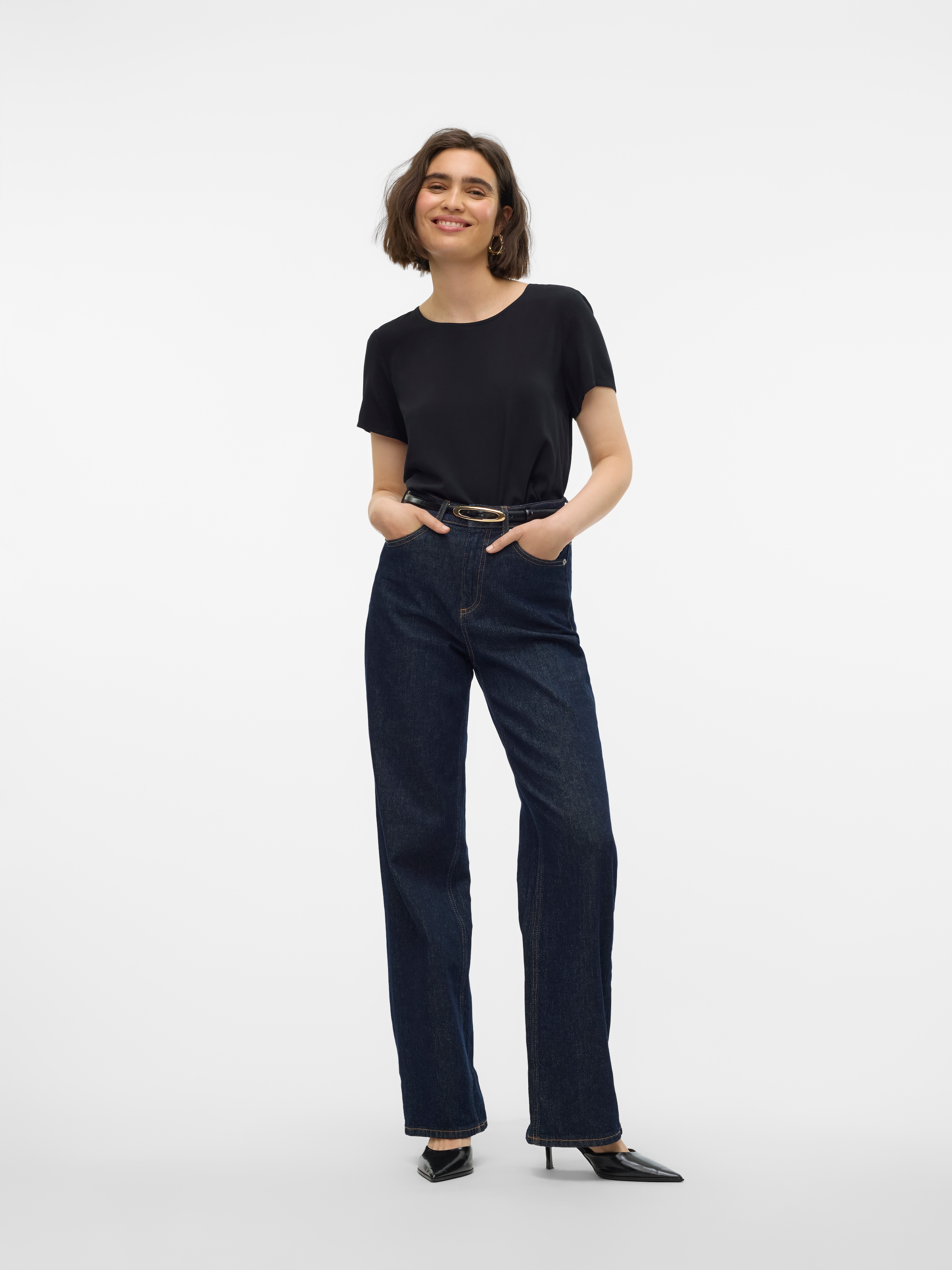 Vero Moda Kurzarmshirt »VMEASY JOY S/S TOP WVN GA«