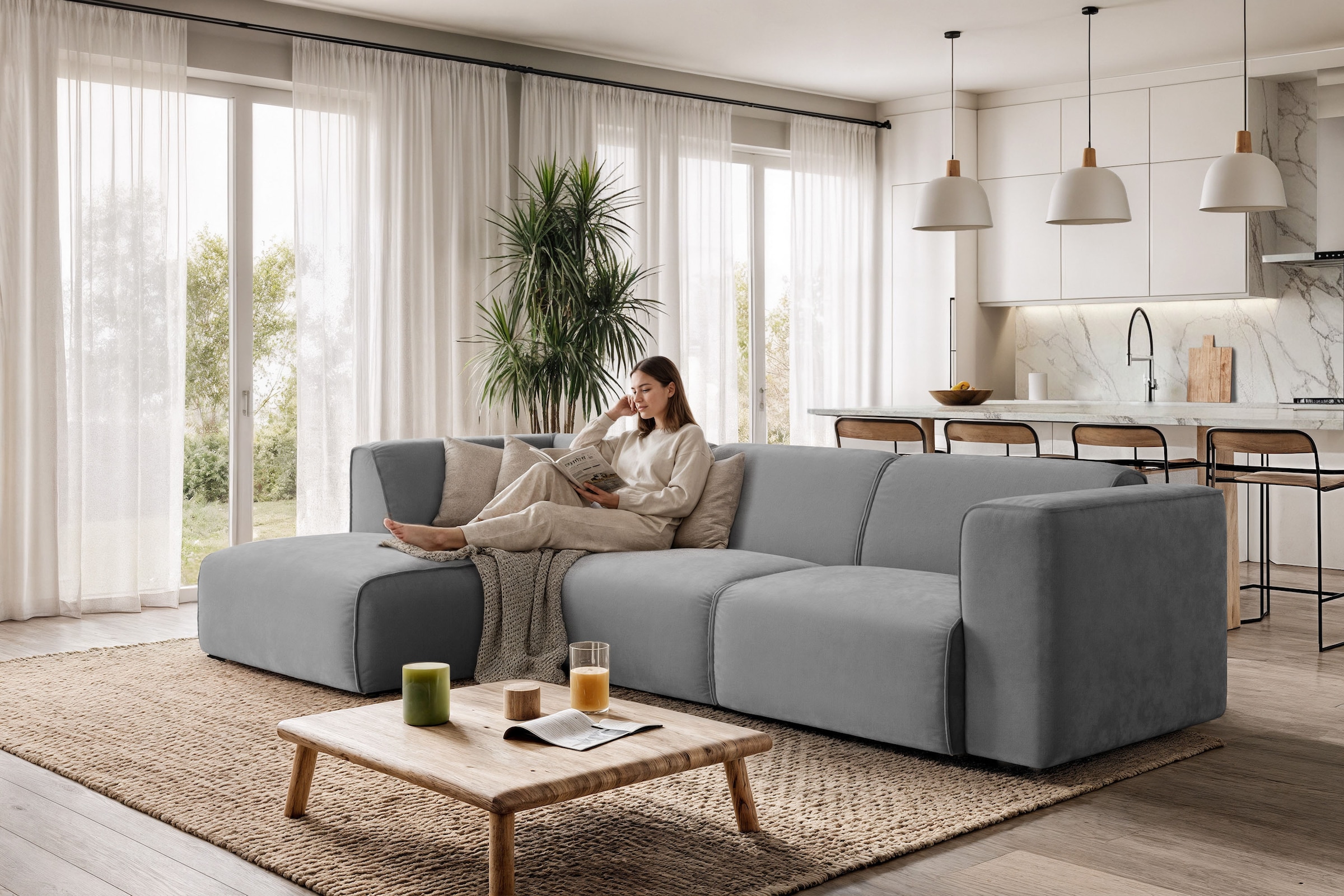 OTTO home Ecksofa "Merid L-Form, jederzeit durch Module erweiterbar, B/T/H: günstig online kaufen