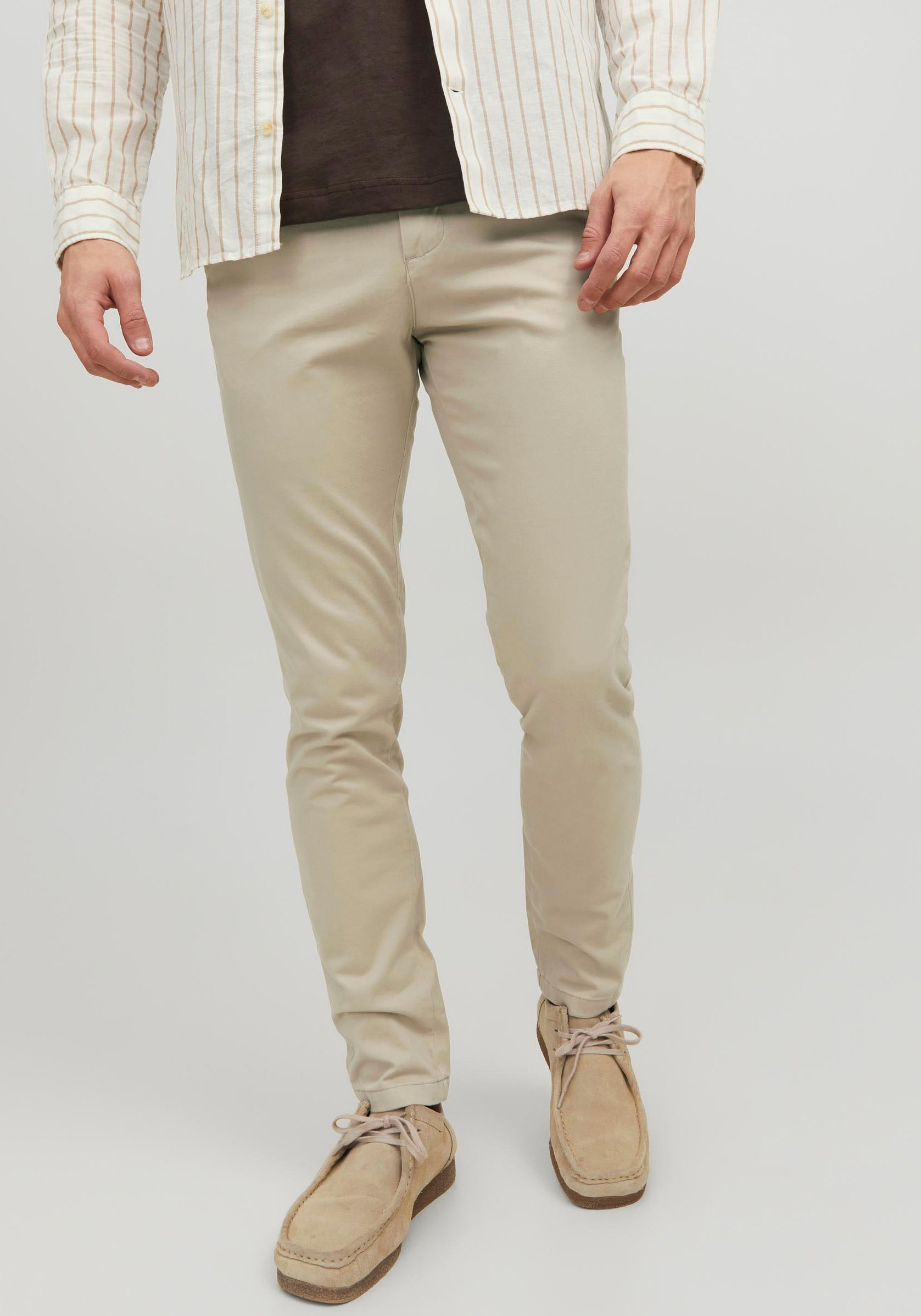 Jack & Jones "JJIMARCO mit Badge und hohem Tragekomfort" unifarben, modisch, slim fit, Baumwollmischung