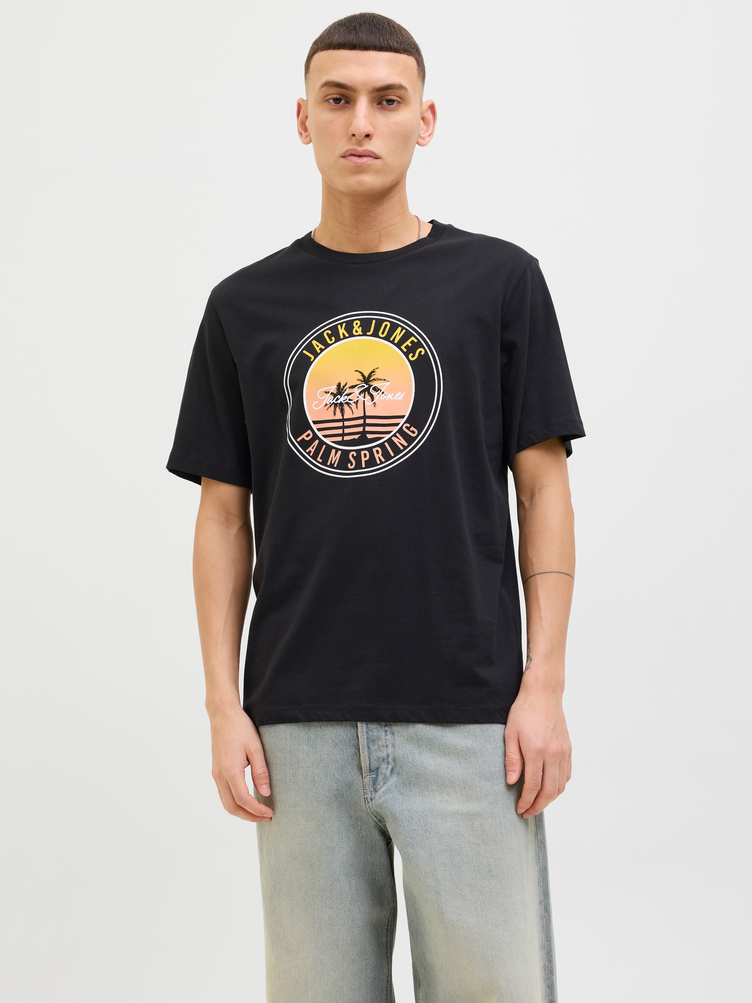 Jack & Jones Rundhalsshirt "JJPALM TEE SS CREW NECK LN" günstig online kaufen