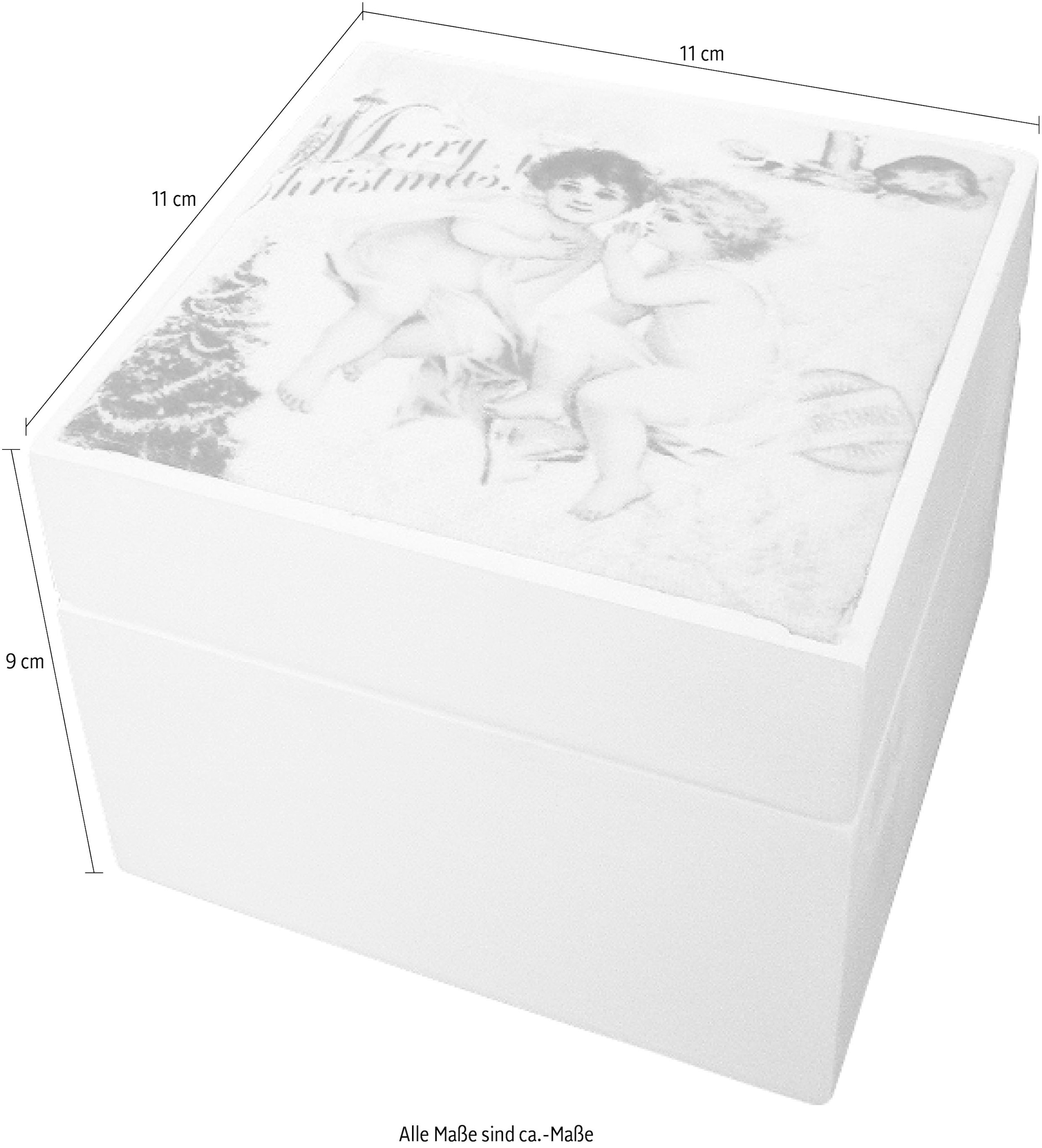 Myflair Möbel & Accessoires Dekokiste »Camille, weiß«, Aufbewahrungsbox, mit Engel Motiv auf dem Deckel, Shabby Optik