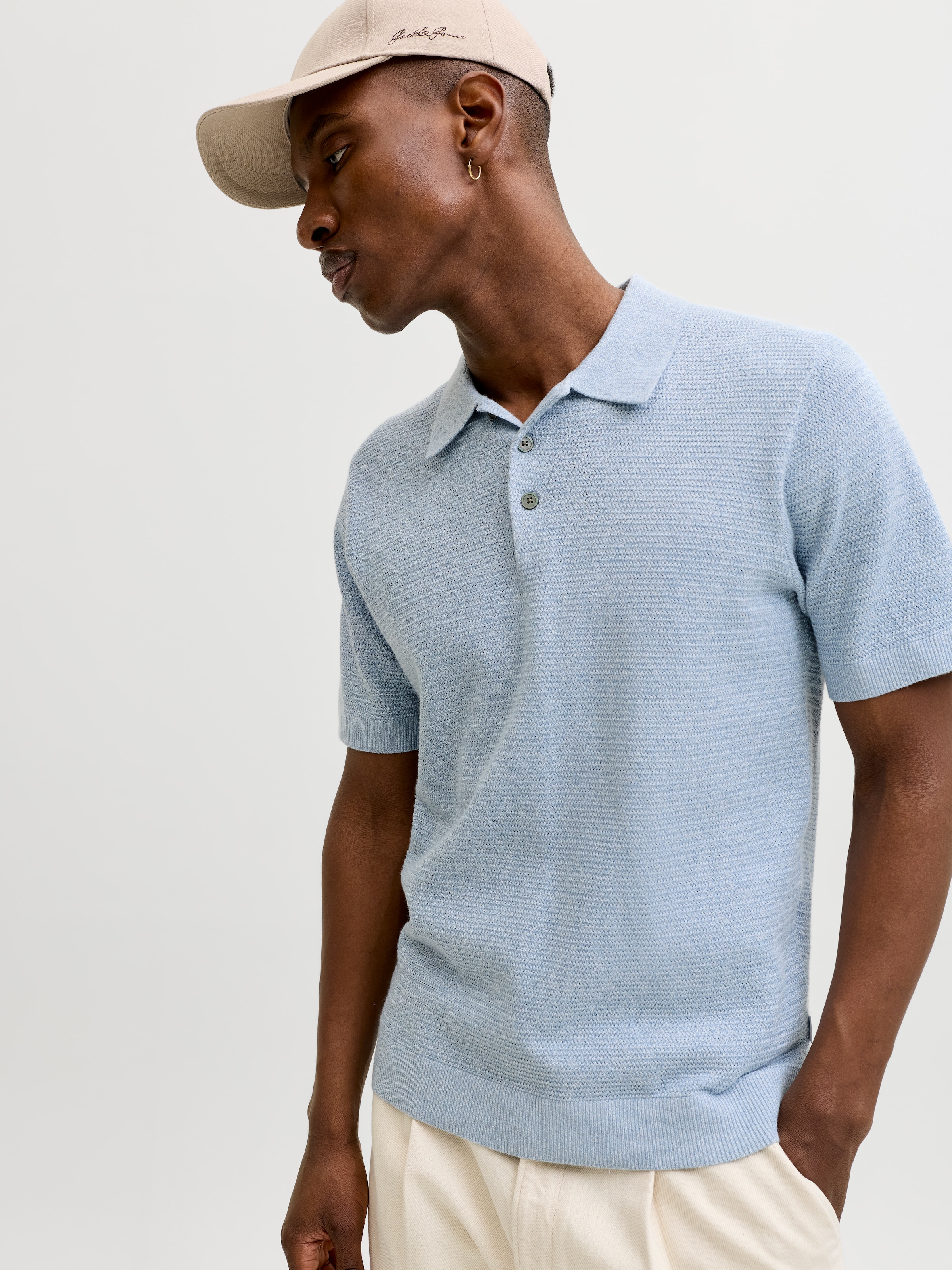 Jack & Jones Polokragenpullover »JPRBLURILEY KNIT POLO SS SN« Baumwolle, regular fit