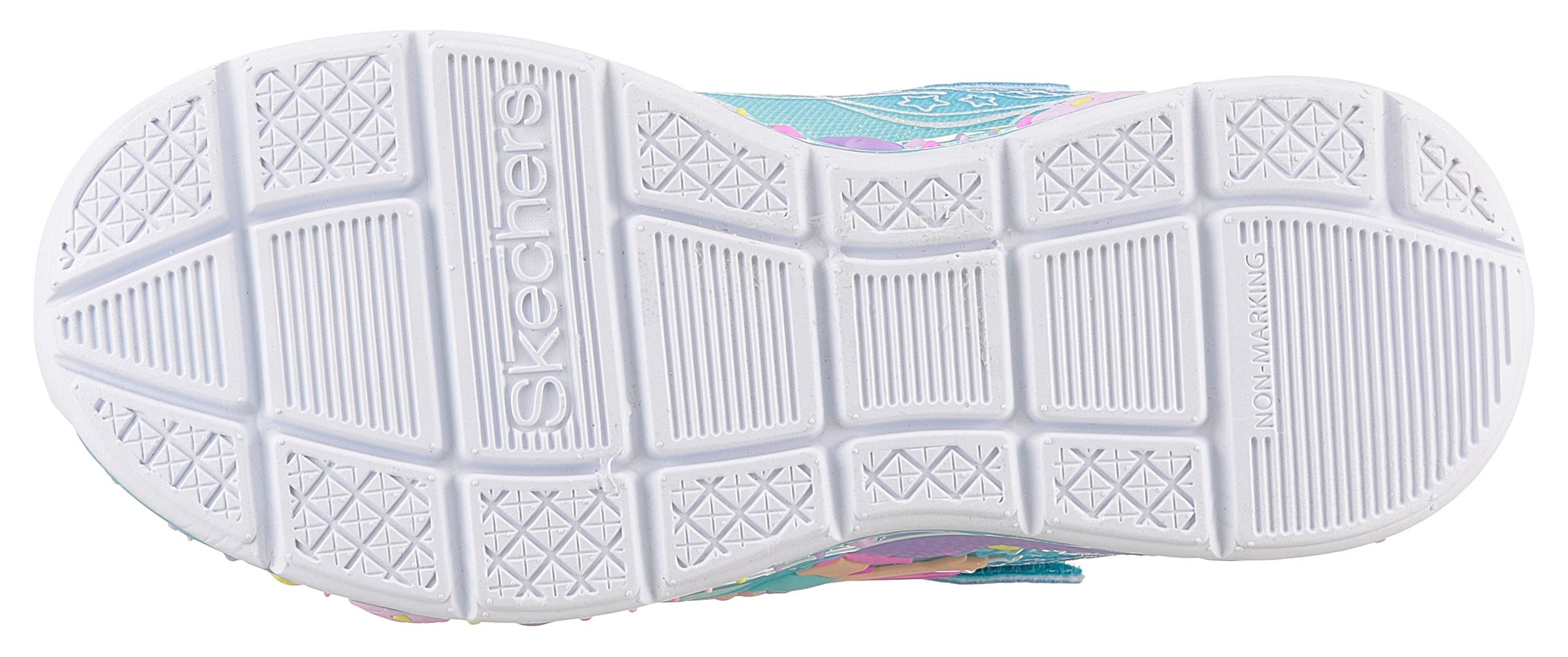 Skechers Sneaker »MERMAID DREAMS LIGHTS«, Blink,-Klettschuh mit Herz-Applikation, Größenschablone zum Download