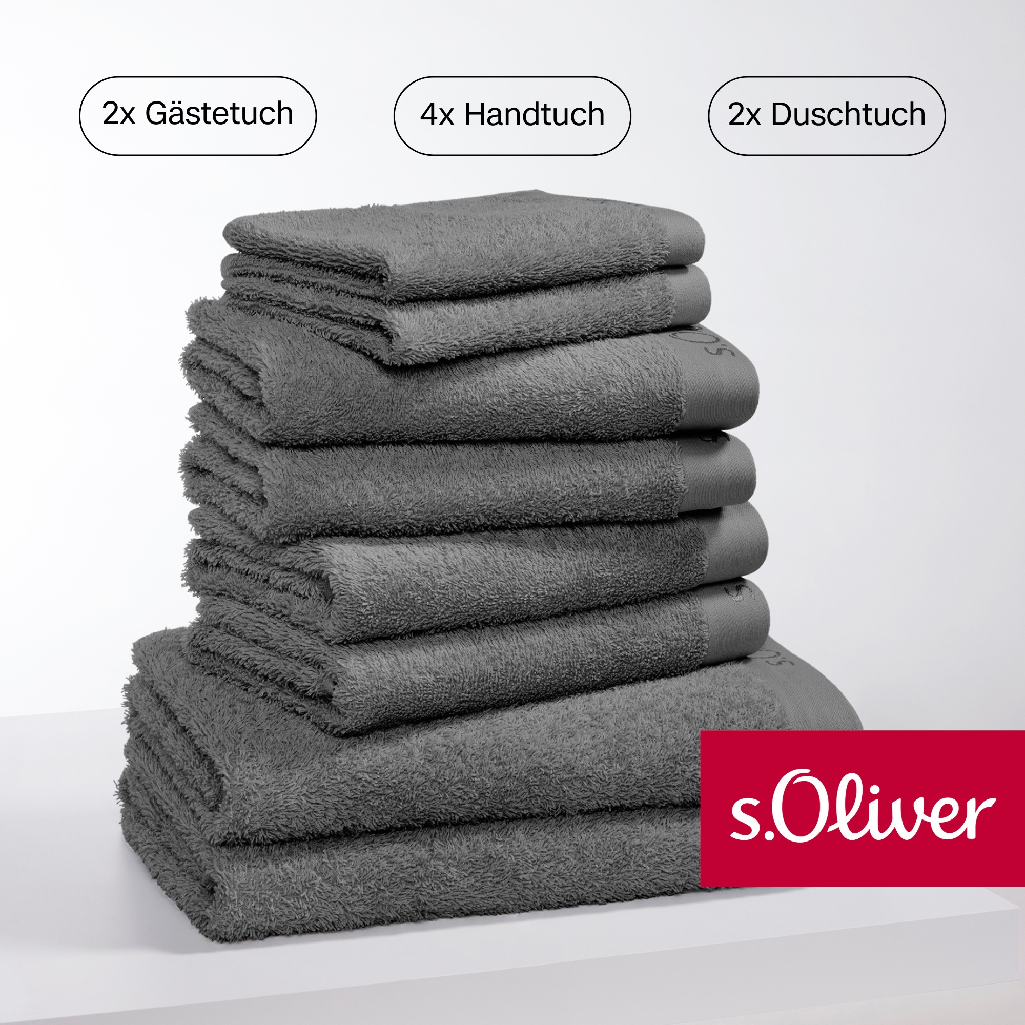 Handtuch Set »s. Oliver, besonders weich und saugfähig«, (Set, 8 St., 2 Gästetücher...