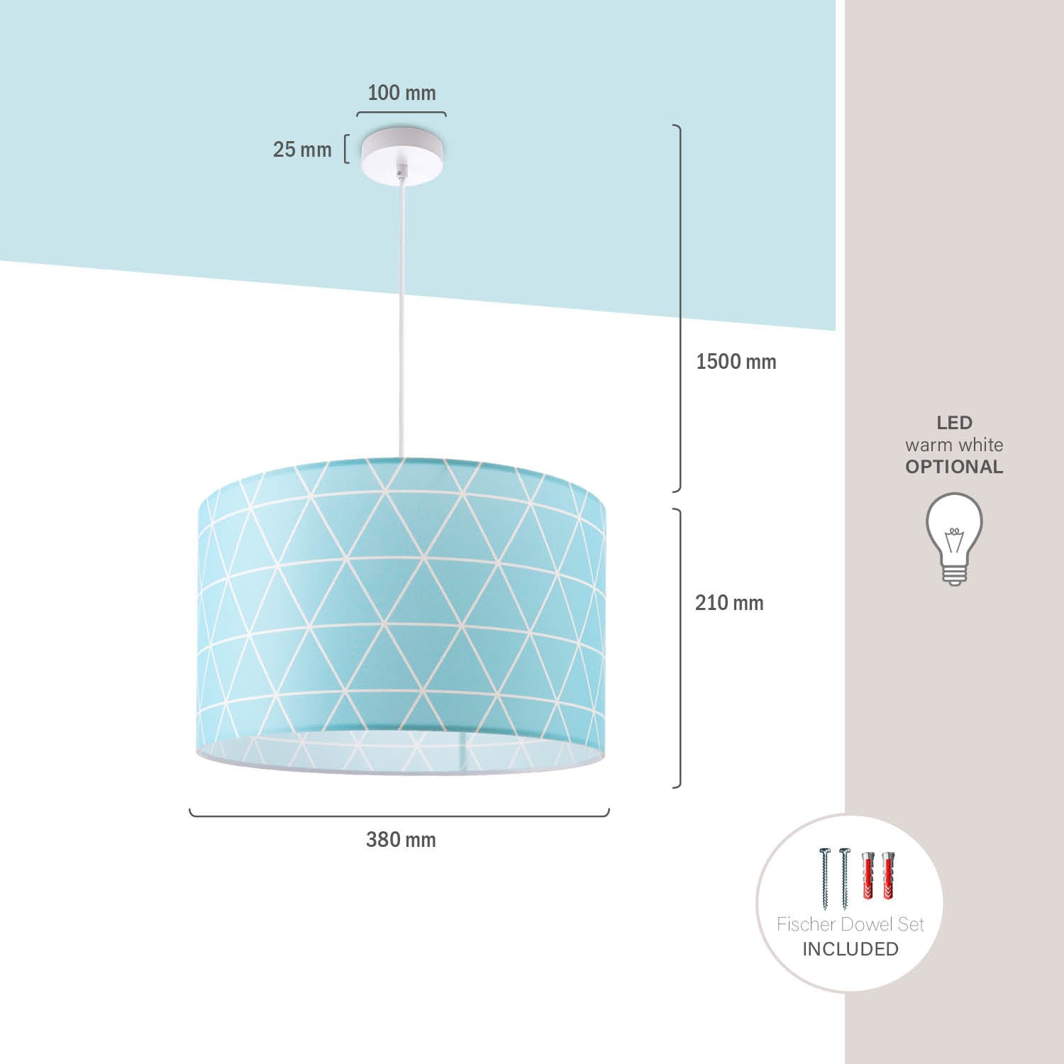 E27 Paco Deckenlampe | 1 flammig-flammig, Wohnzimmer BAUR Skandi 401«, Hängelampe Pendelleuchte »Stella Home Schlafzimmer Rauten