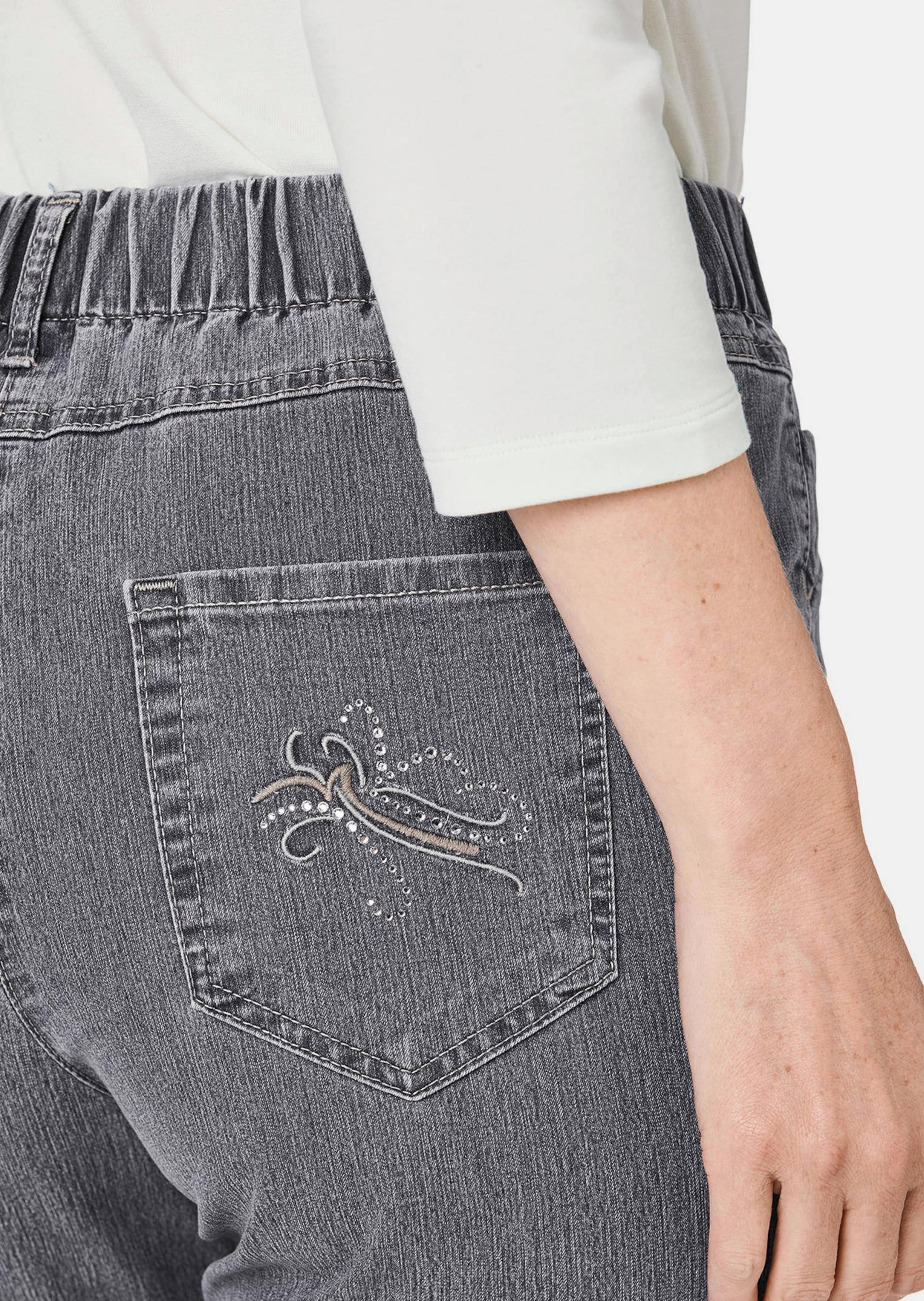 GOLDNER Regular-fit-Jeans »Jeansschlupfhose LOUISA Edel geschmückte Jeansschlupfhose LOUISA«