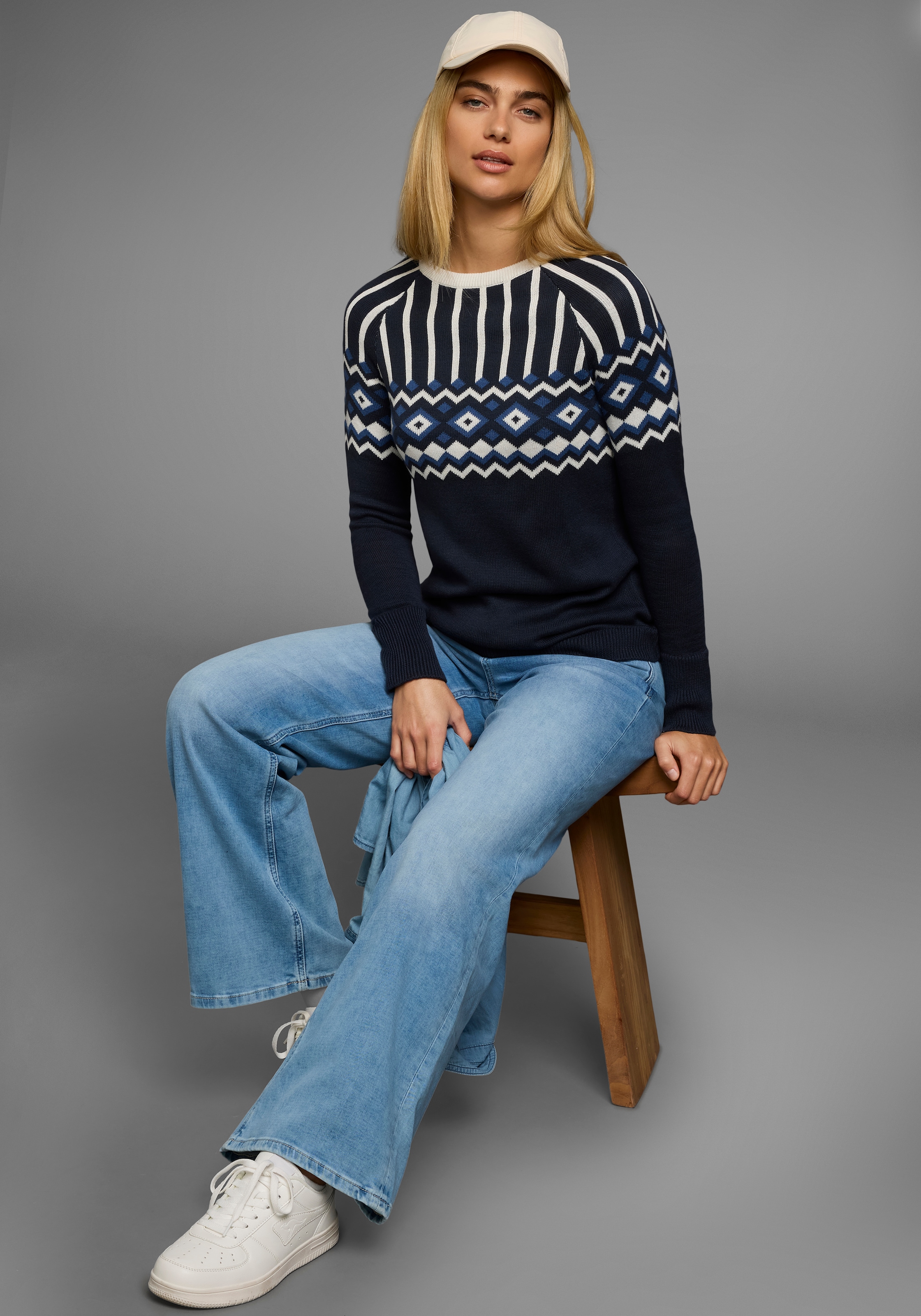 AJC Jacquardpullover, mit Norwegermuster in verschiedenen Farbvarianten