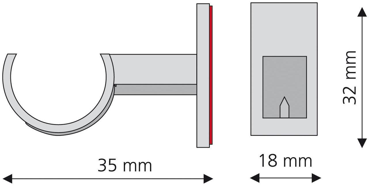 Liedeco Klebeträger, (Set, 2 St.), für Cafehausstangen Ø 12 mm bestellen |  BAUR