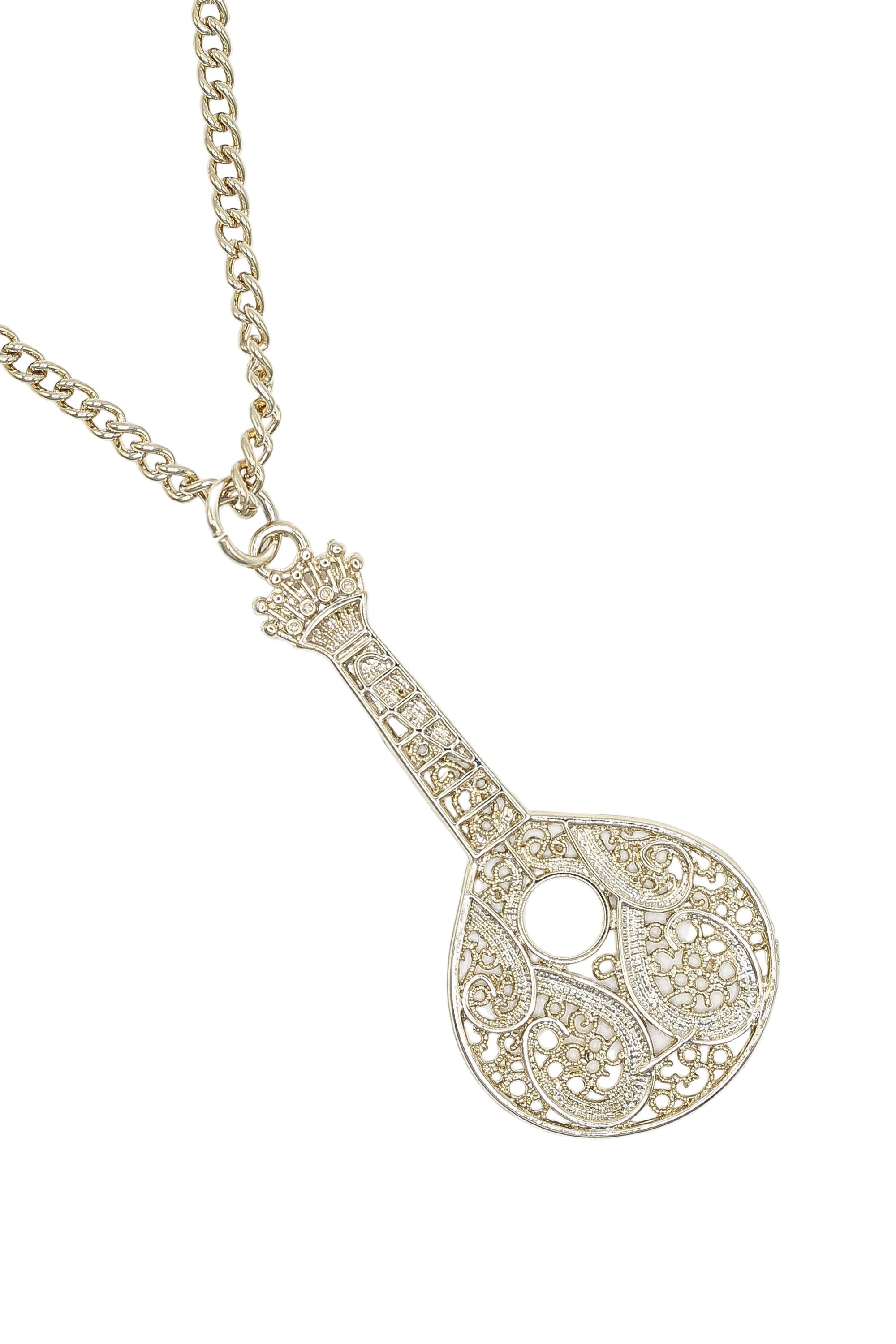 COLLEZIONE ALESSANDRO Lange Kette "Fado", mit orientalischem Gitarre Anhänger