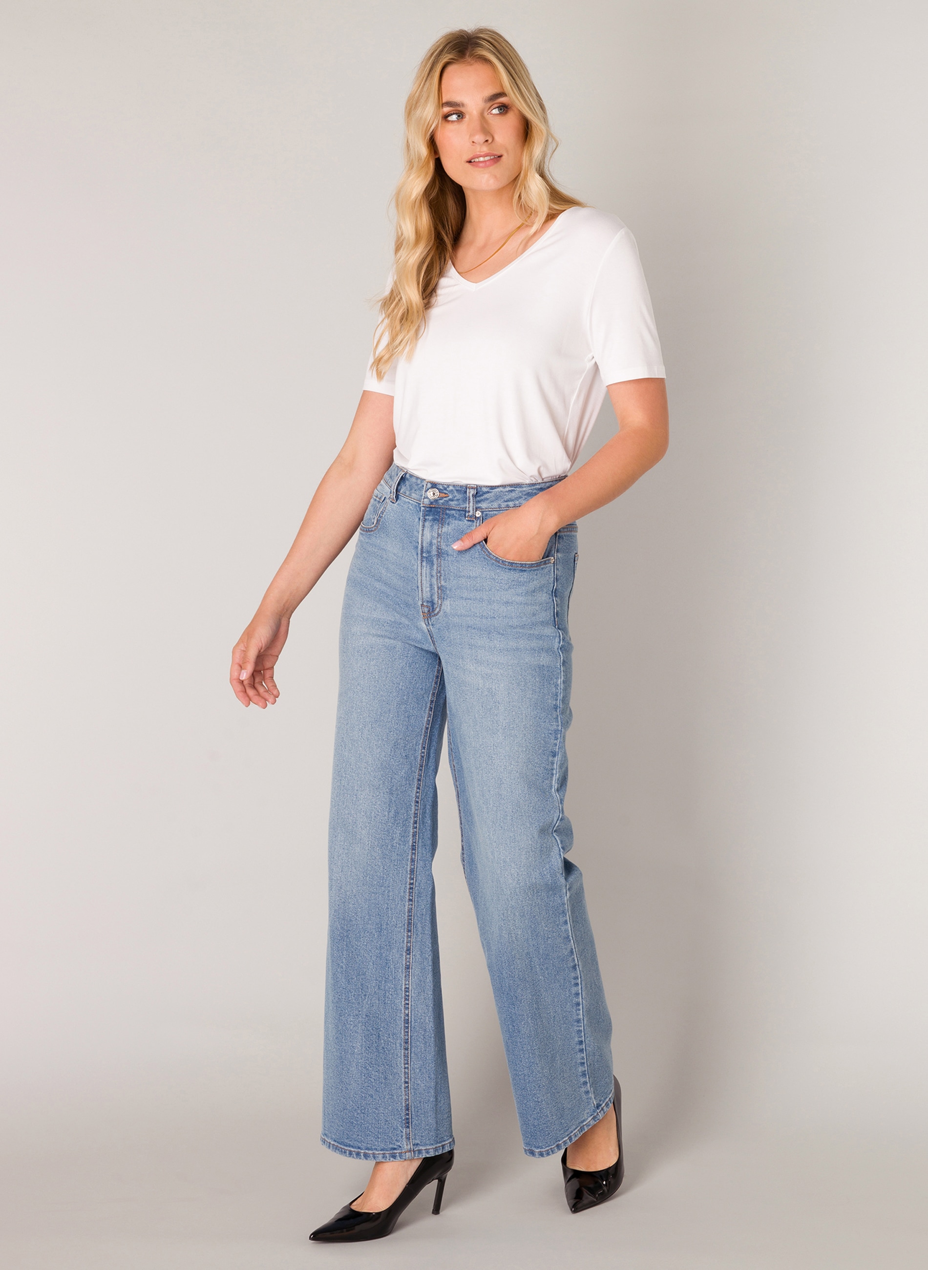 Base Level Weite Jeans "Amy", mit Waschung günstig online kaufen