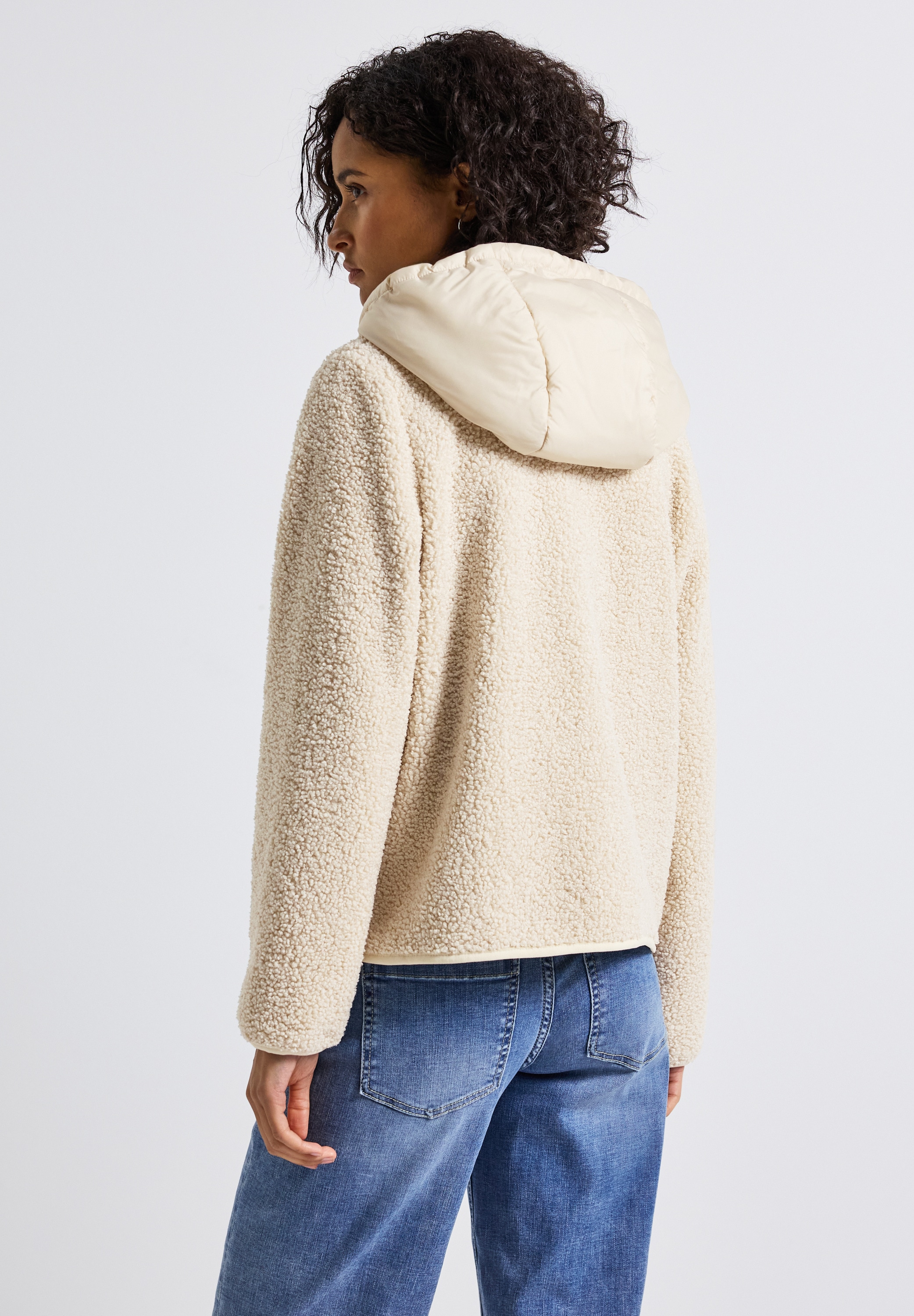 STREET ONE Fellimitatjacke, mit Kapuze