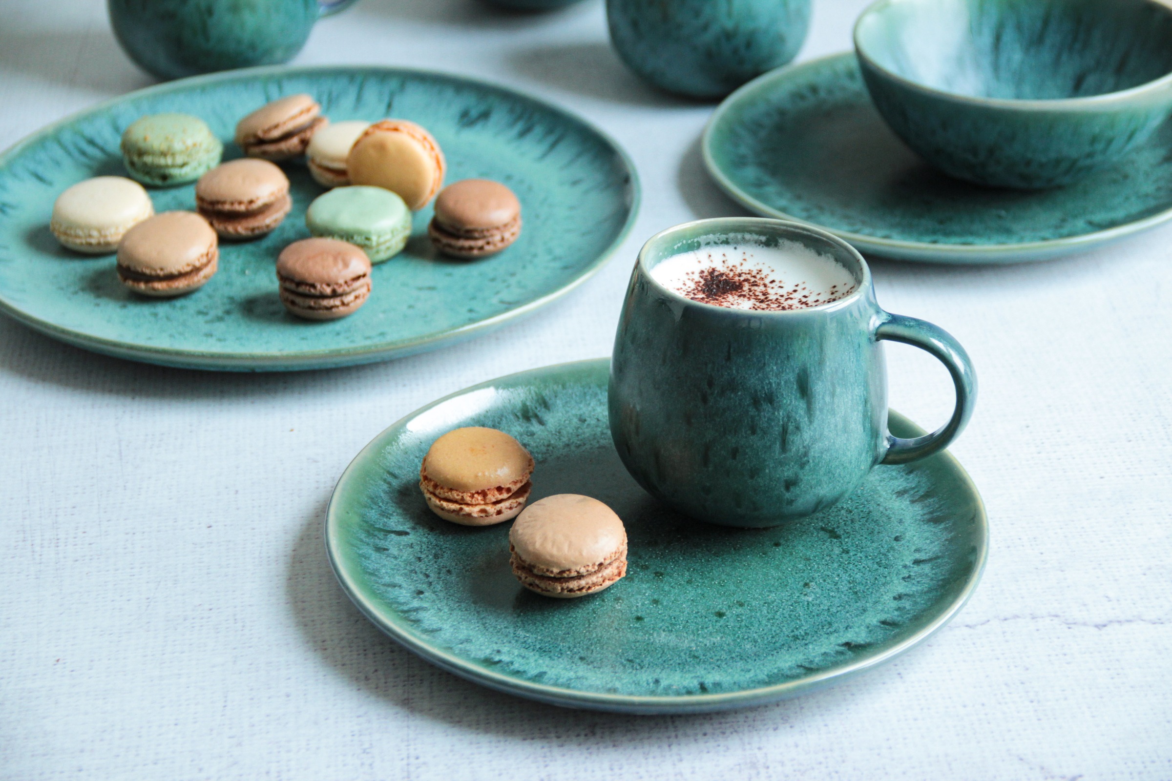 Mäser Dessertteller-Set, Steinzeug Carellia