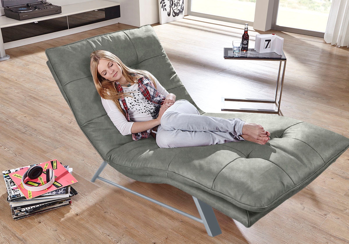 W.SCHILLIG Relaxliege »daily dreams«, in Waffelkissen-Optik, wahlweise mit Motor, Kufengestell, in 2 Breiten