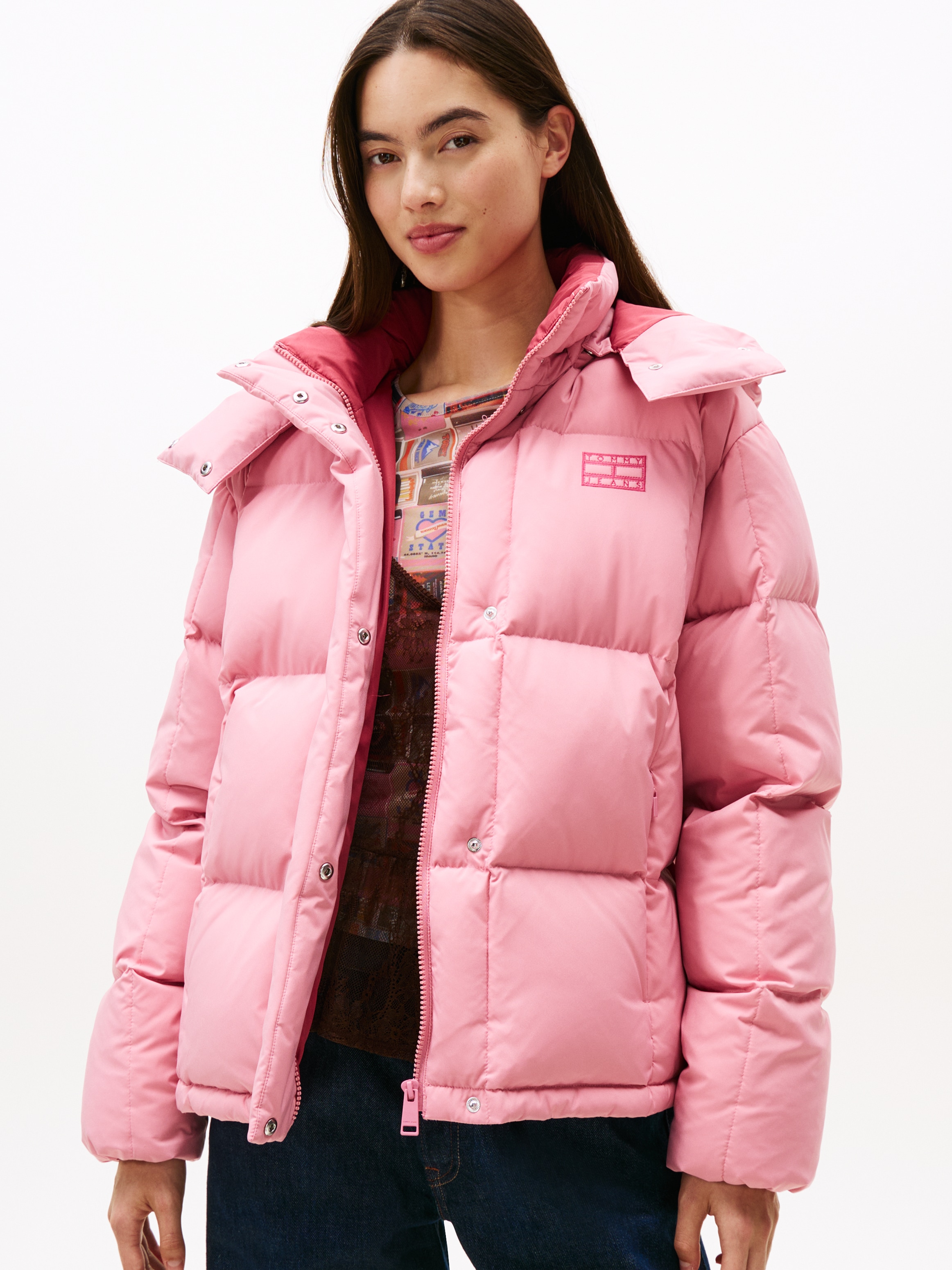 Tommy Jeans Steppjacke "TJW ALASKA GRID DOWN JACKET EXT", mit Kapuze günstig online kaufen