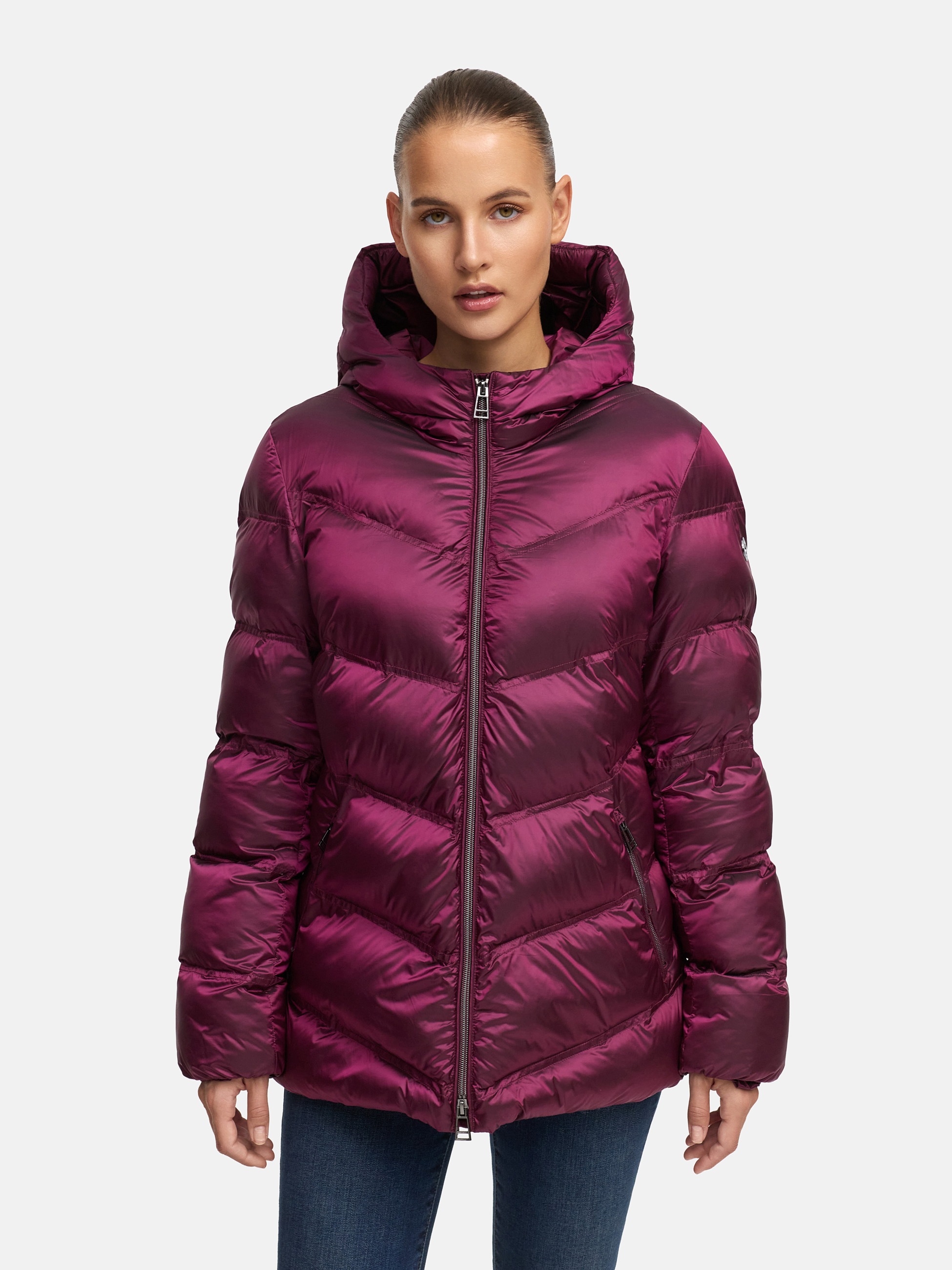 MANISA Winterjacke mit Kapuze mit Stehkragen, Kapuze und elastischem Ärmels günstig online kaufen