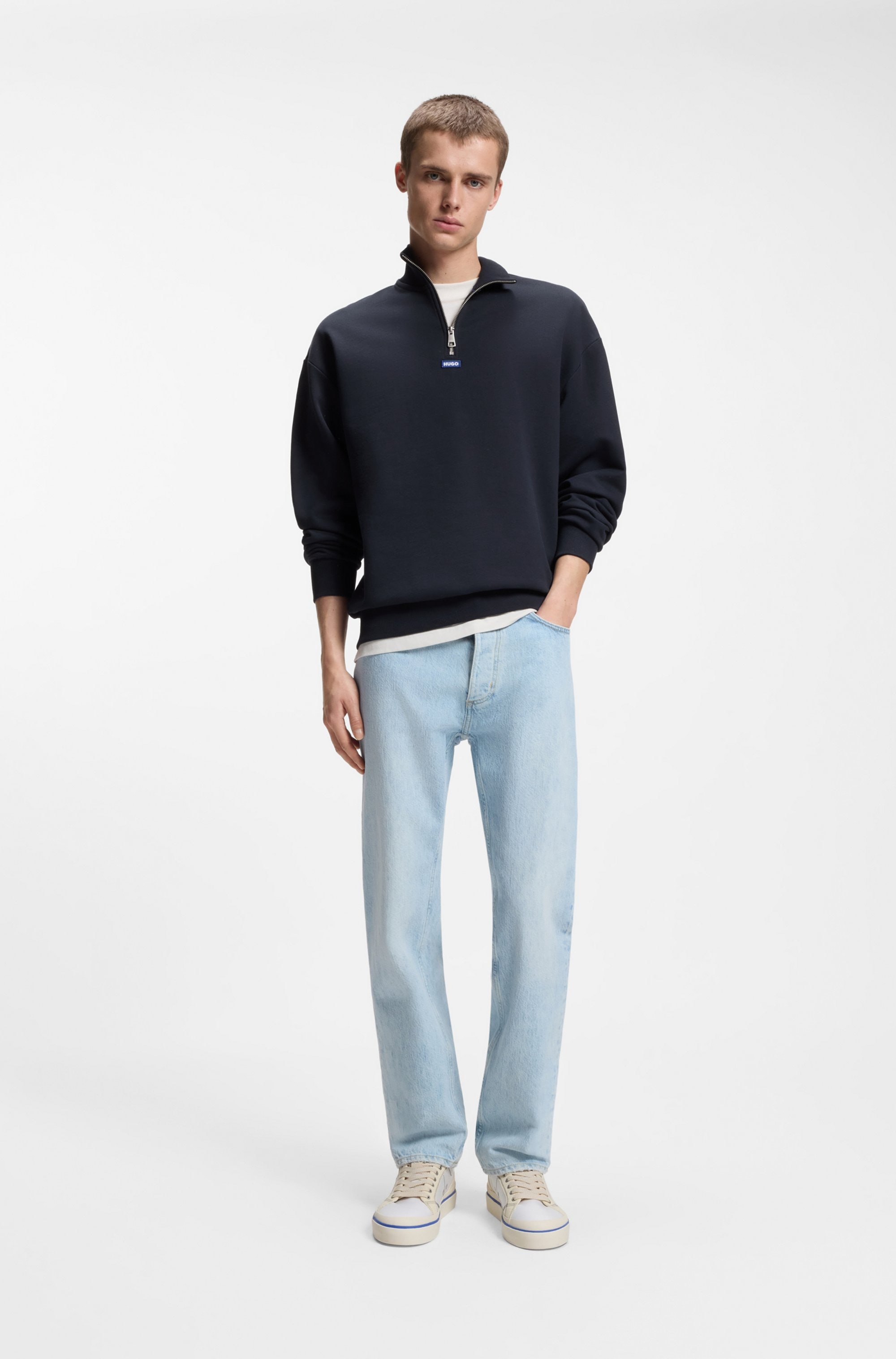HUGO Blue Sweatshirt »Neeler«, mit Troyerkragen
