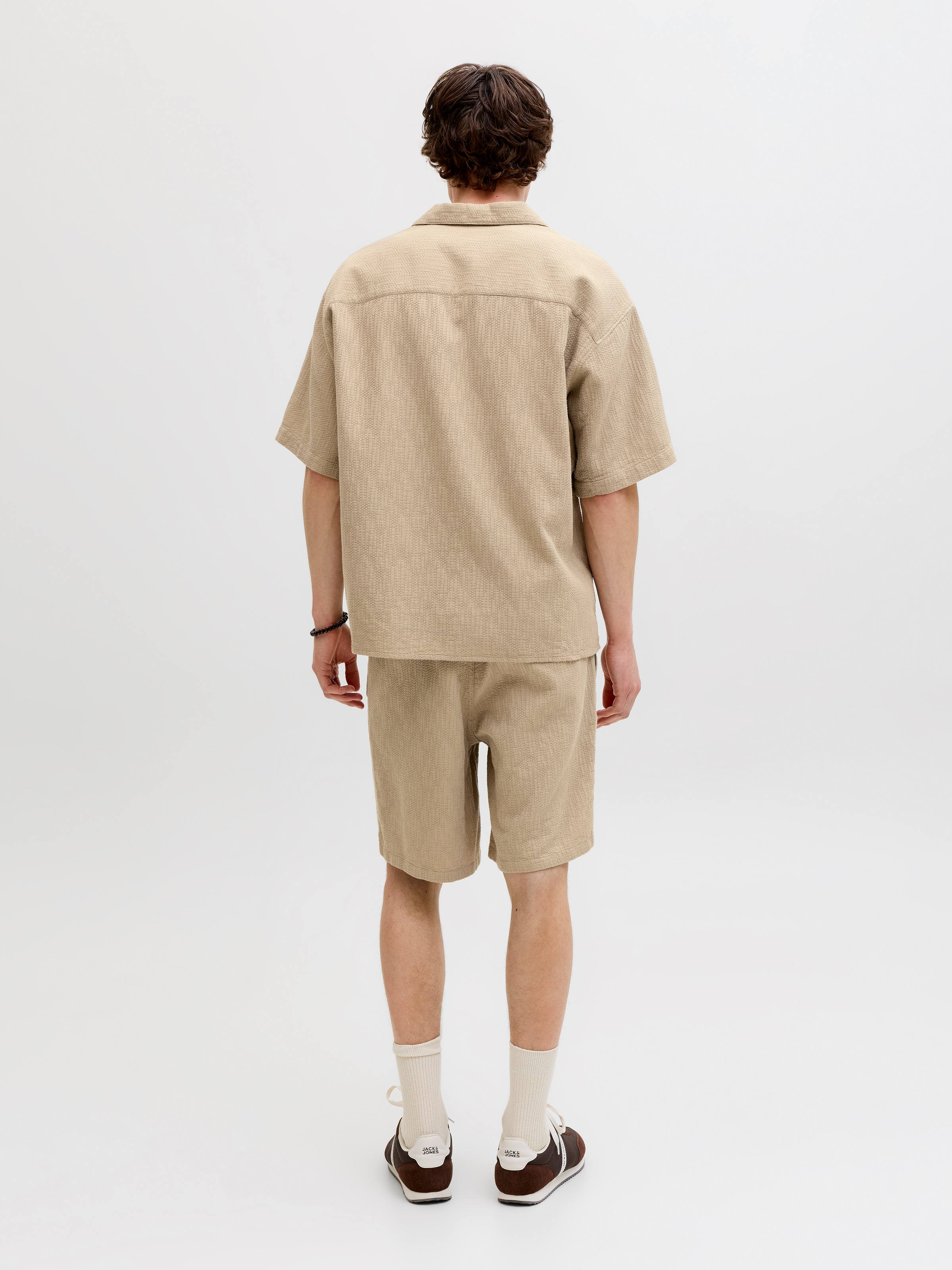 Jack & Jones Chemise à Manches Courtes Montauk Wavy Texture Crockery L Homme 3