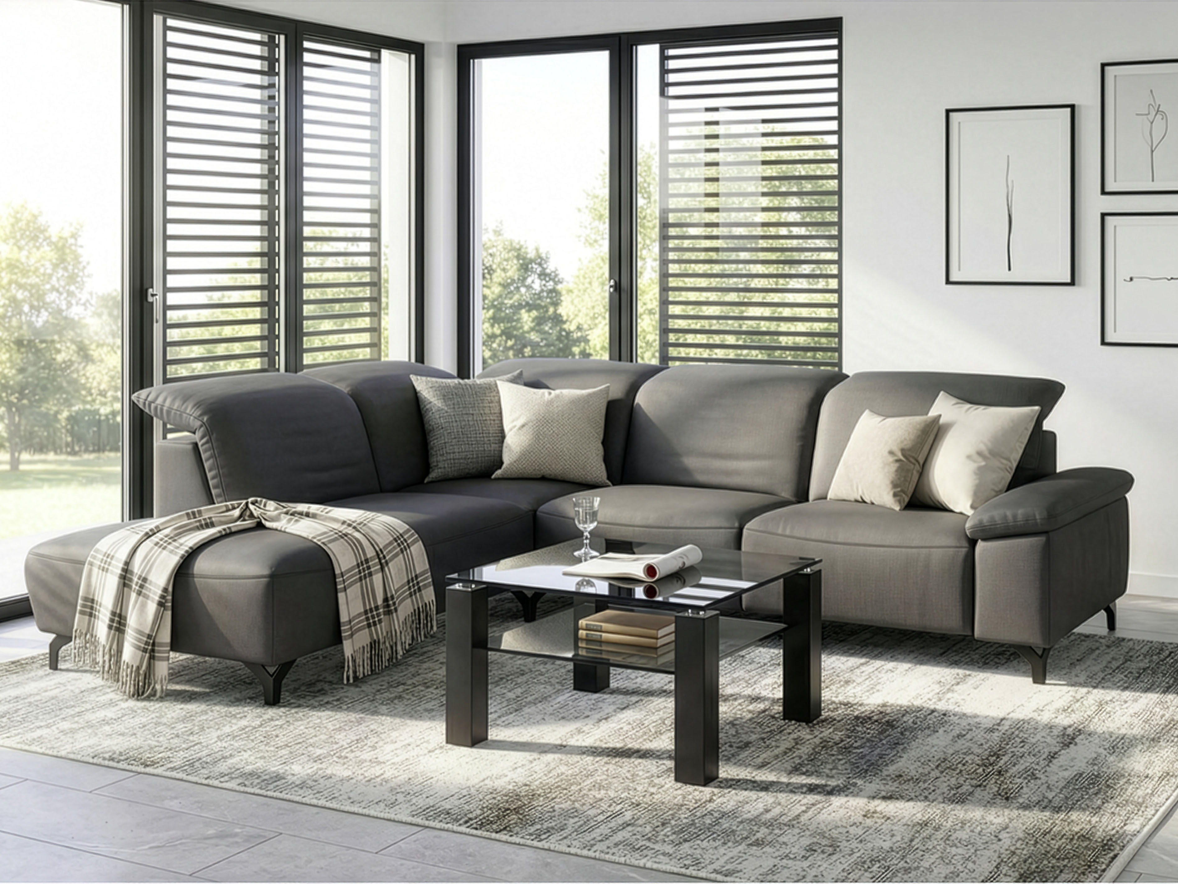 Musterring Ecksofa "MR370" Edles Leder in 3 Farben, Sitzkomfort nach Wahl, Maße 288 x 241 cm