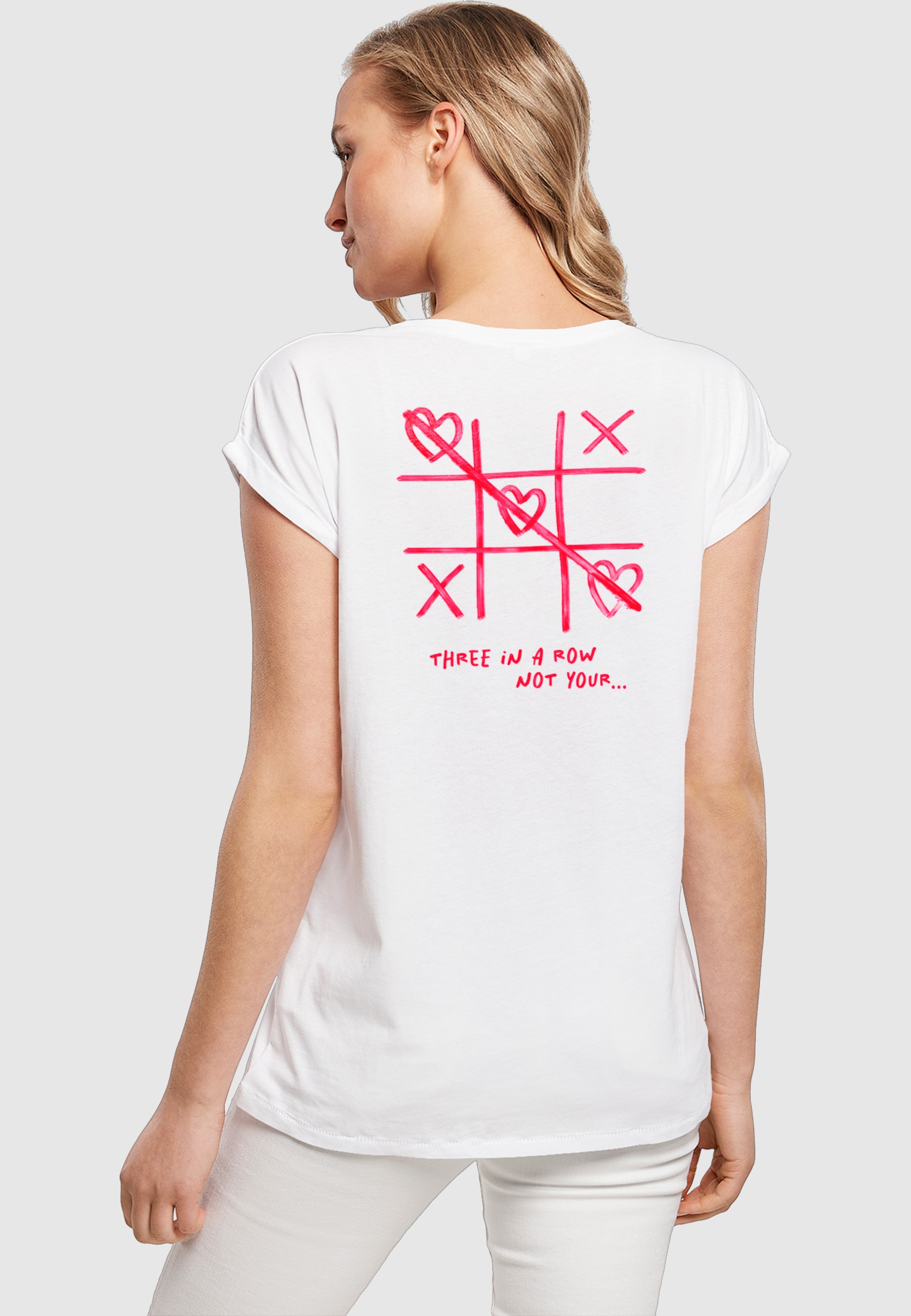 Miss Tee T-Shirt »Miss Tee Three In A Row Ladies Extended Shoulder Tee« 1 Stk.