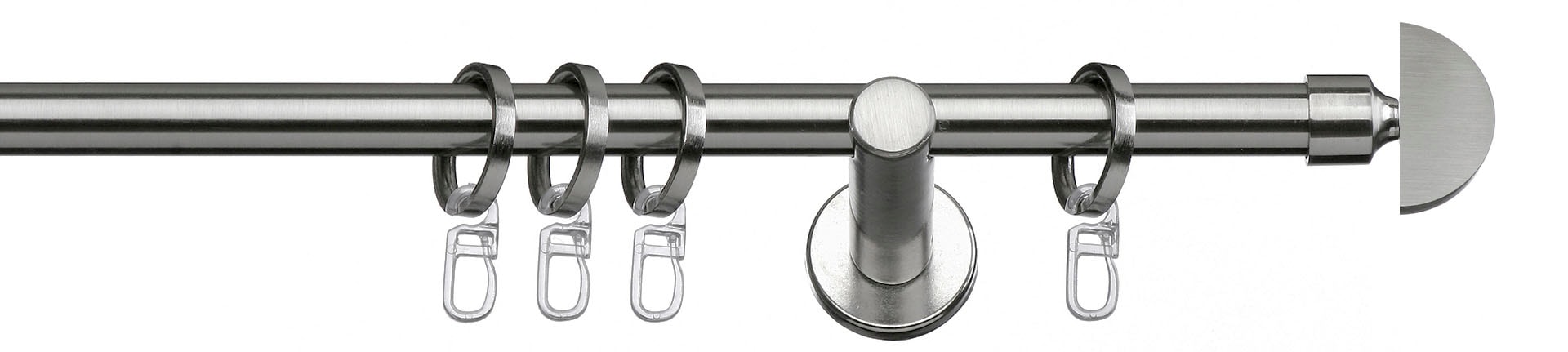 indeko Gardinenstange "Duo" Ø 16 mm 1 läufig-läufig Fixmaß Komplett-Set ink günstig online kaufen