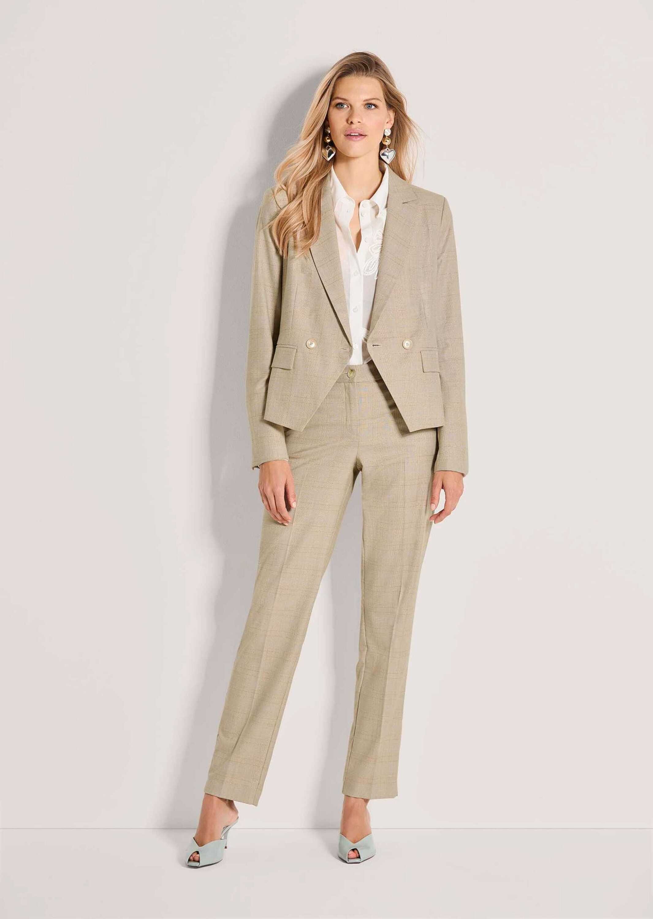 MADELEINE Jackenblazer "Kurzblazer Glencheck mit Reverskragen" Ärmel mit Sa günstig online kaufen