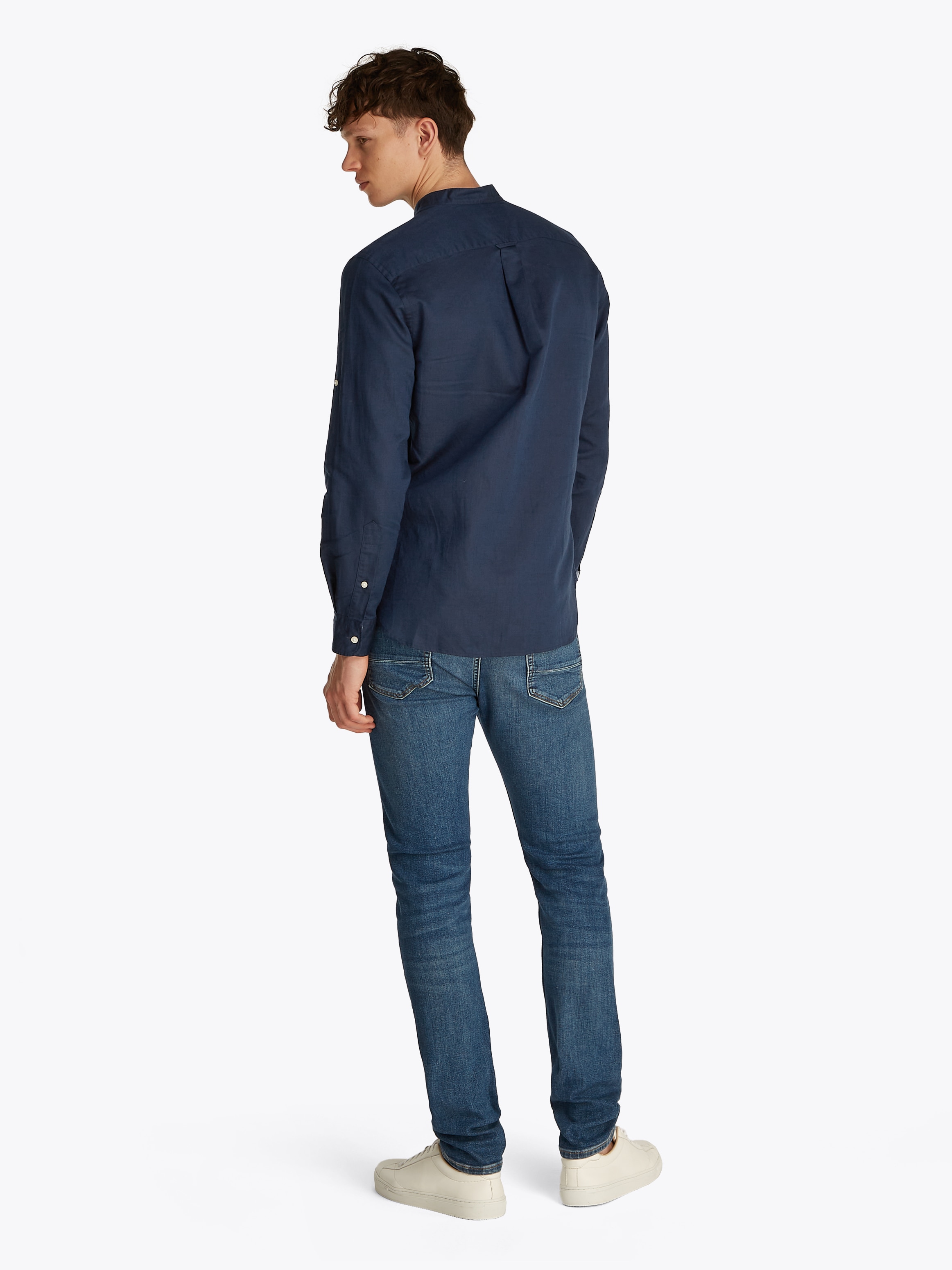 Tommy Hilfiger Langarmhemd »LINEN BLEND MAO COLLAR SHIRT«