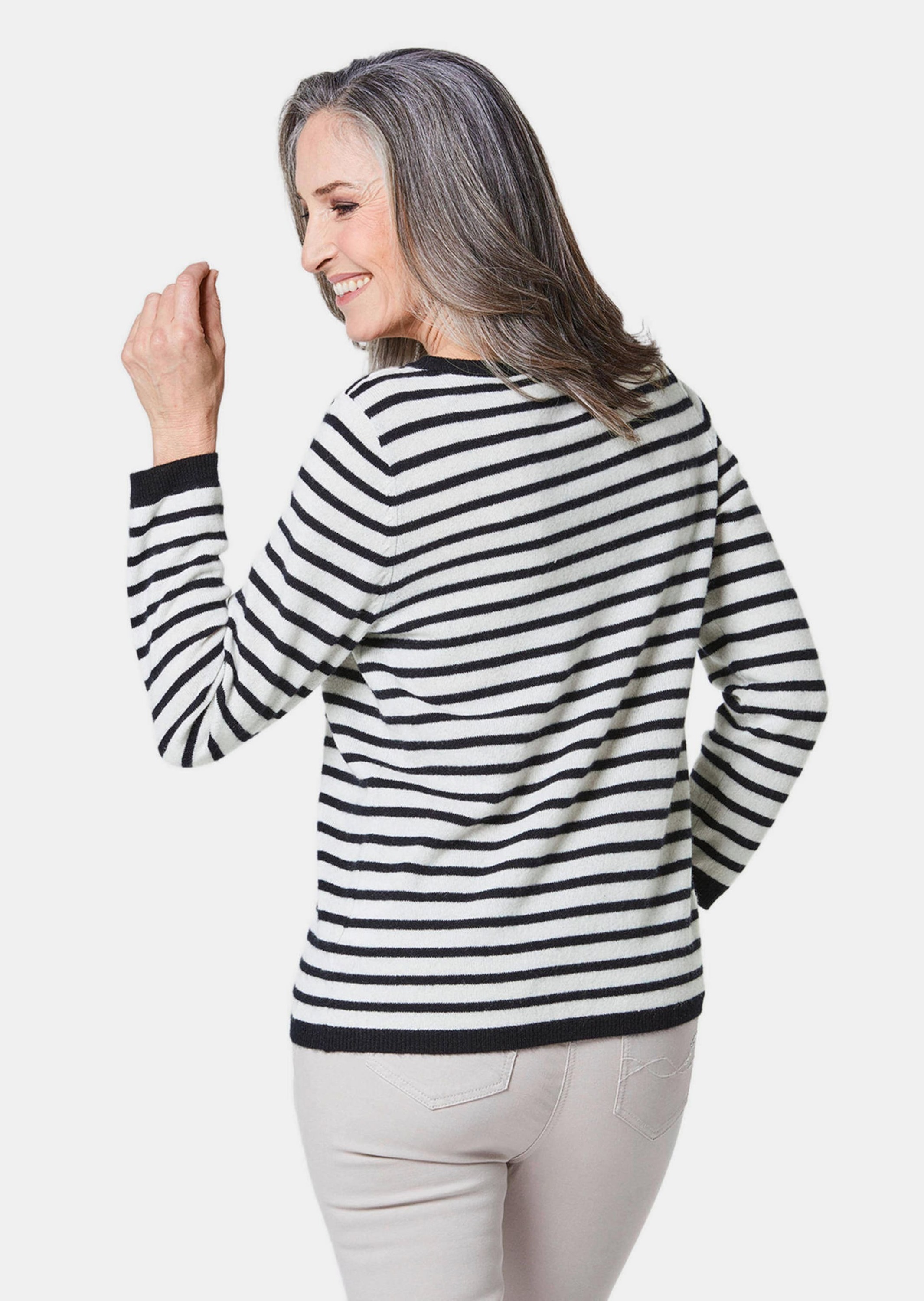 GOLDNER Strickpullover »Kurzgröße Kaschmirpullover mit U-Boot Ausschnitt«
