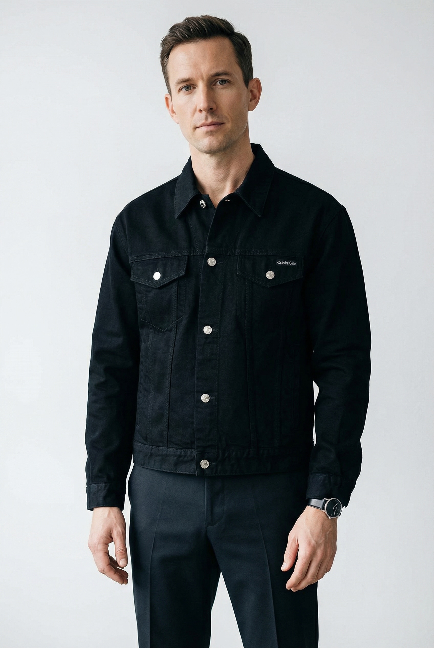 Calvin Klein Jeans Jeansjacke "90S CK CLASSIC BLACK TRUCKER" ohne Kapuze Re günstig online kaufen