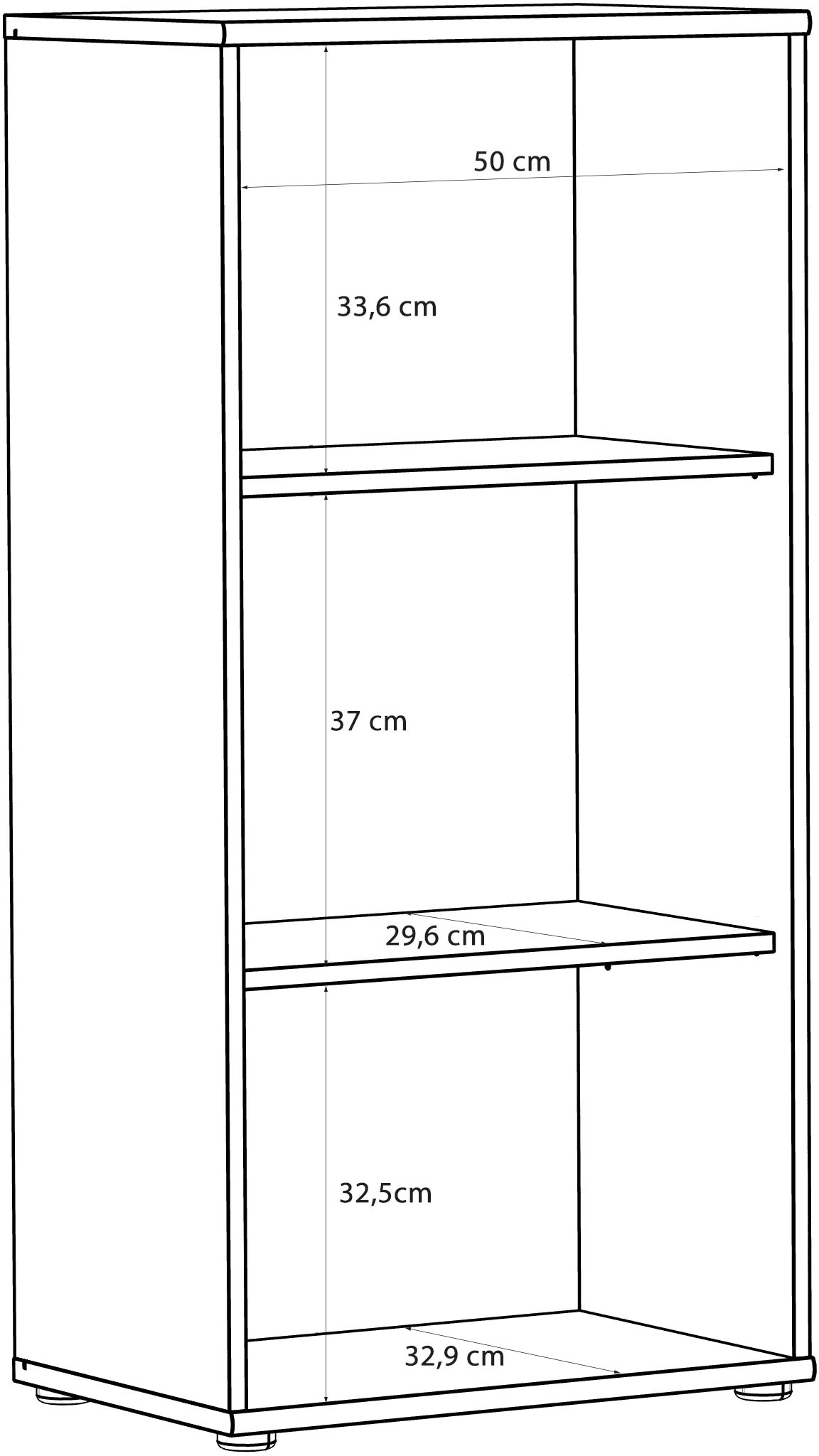 FORTE Regal »Tempra, Mehrzweckregal schmal, Höhe 111,1cm, 2 Ablageböden« Breite 54 cm