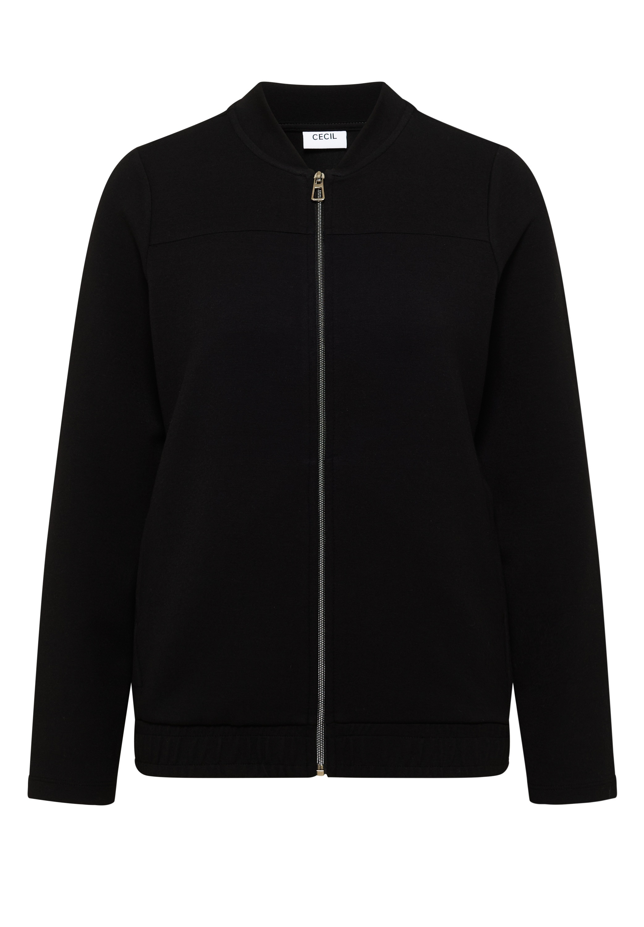 Blouson CECIL, Damen, Gr. XL (44), schwarz, Stoff, 46% Modal, 46% Polyester, 8% Elasthan, unifarben, comfort fit normal, Rundhals, abgesteppt, Jacken Blouson, Rundhalsausschnitt 3