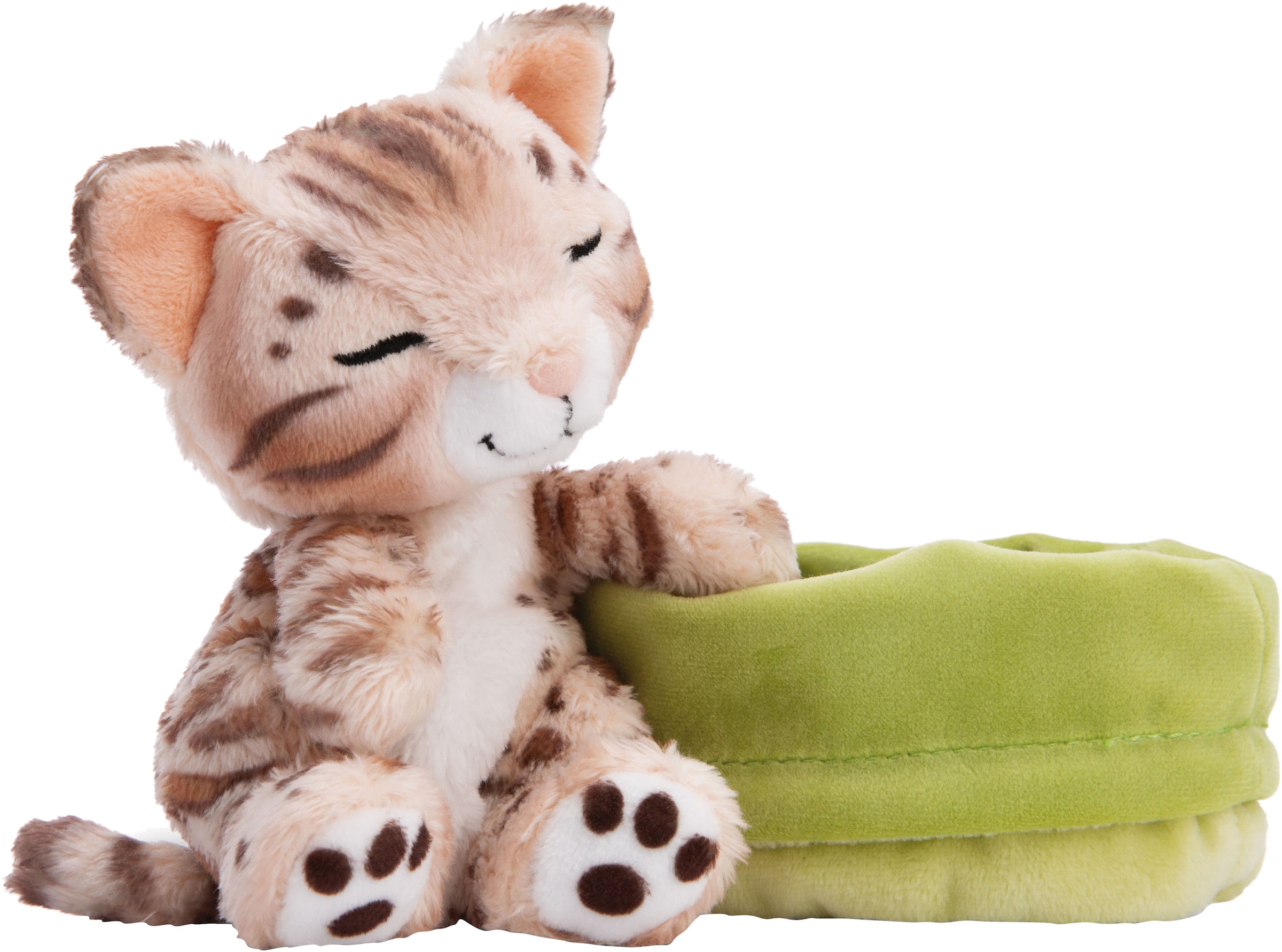 Nici Kuscheltier »Sleeping Pets, Katze Bengal, 12 cm« im Körbchen